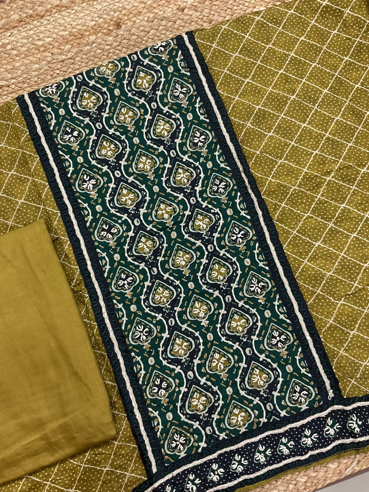 Soft Dola Silk Printed Embroidered Suit - Yellow