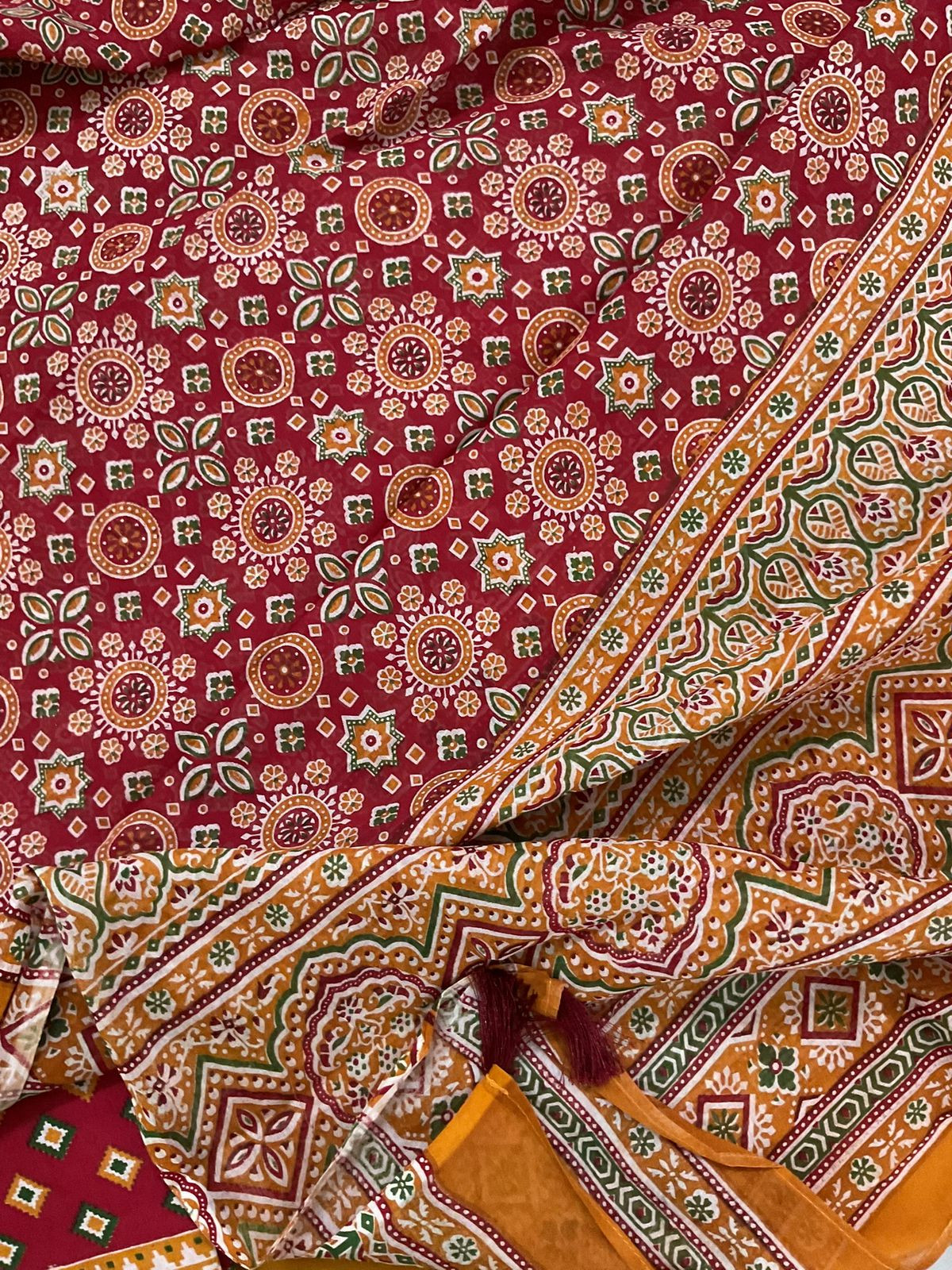 Soft Muslin Printed Embroidered Suit - Yellow