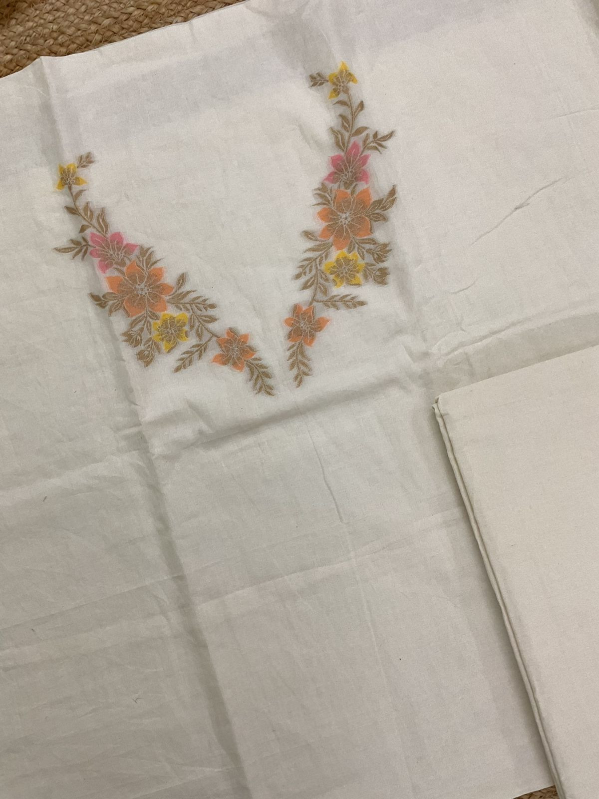 Pure Cotton Jamdani Weaved Suit - Off White