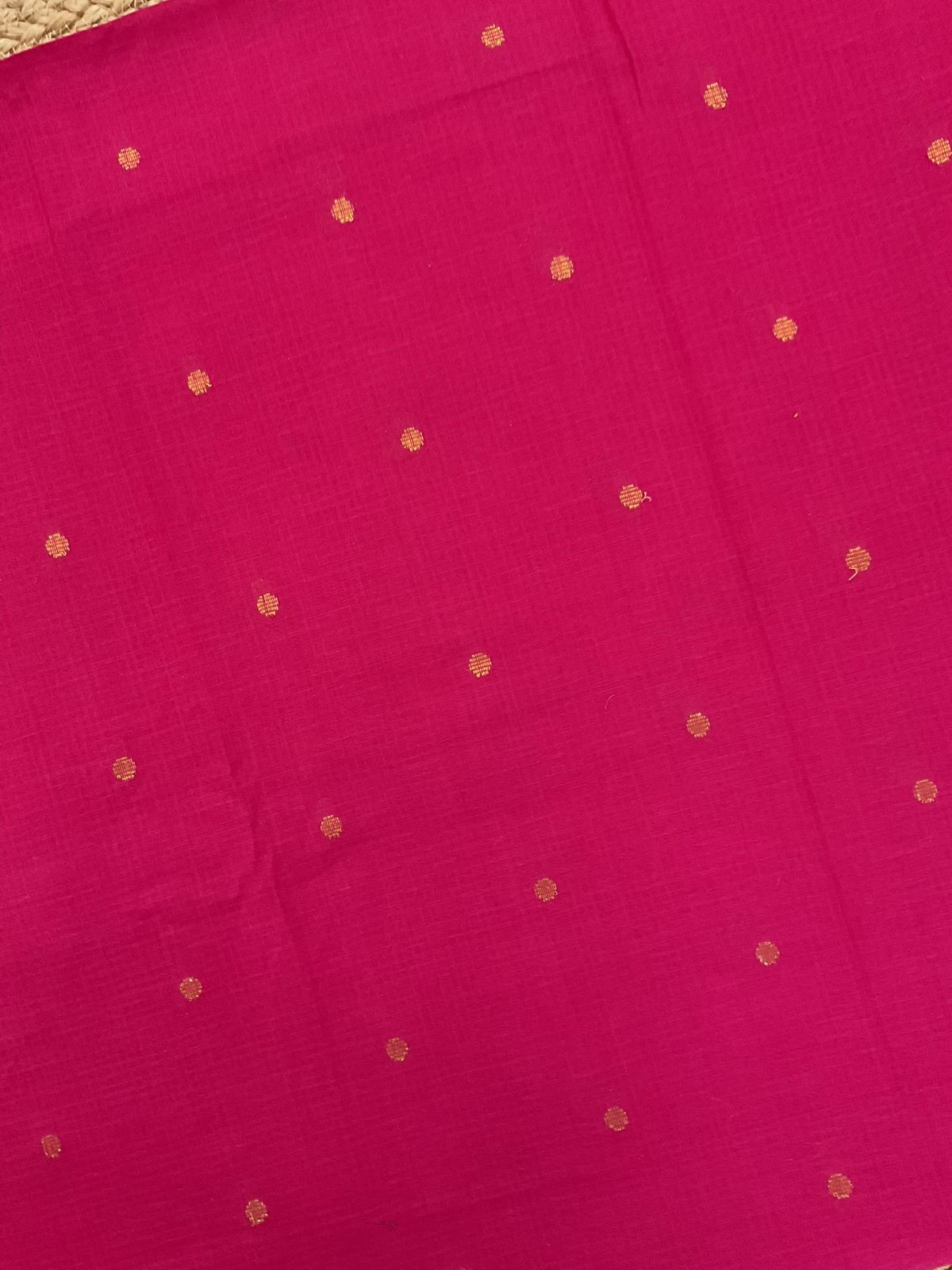 Pure Handloom Cotton Self Weaved Suit - Pink