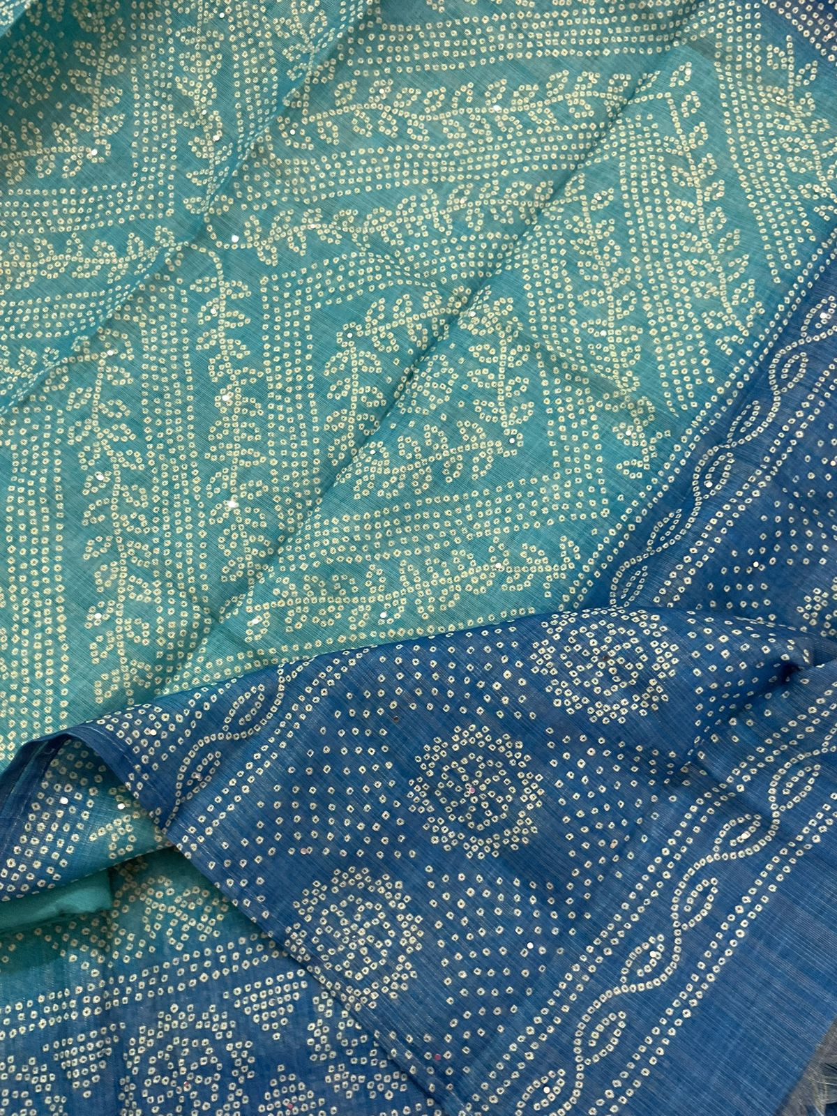 Soft Tissue Slub Cotton Printed Embroidered Suit - Blue