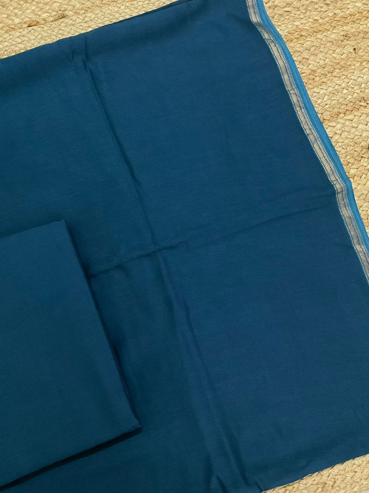 Pure Maheshwari Silk Printed Suit - Blue