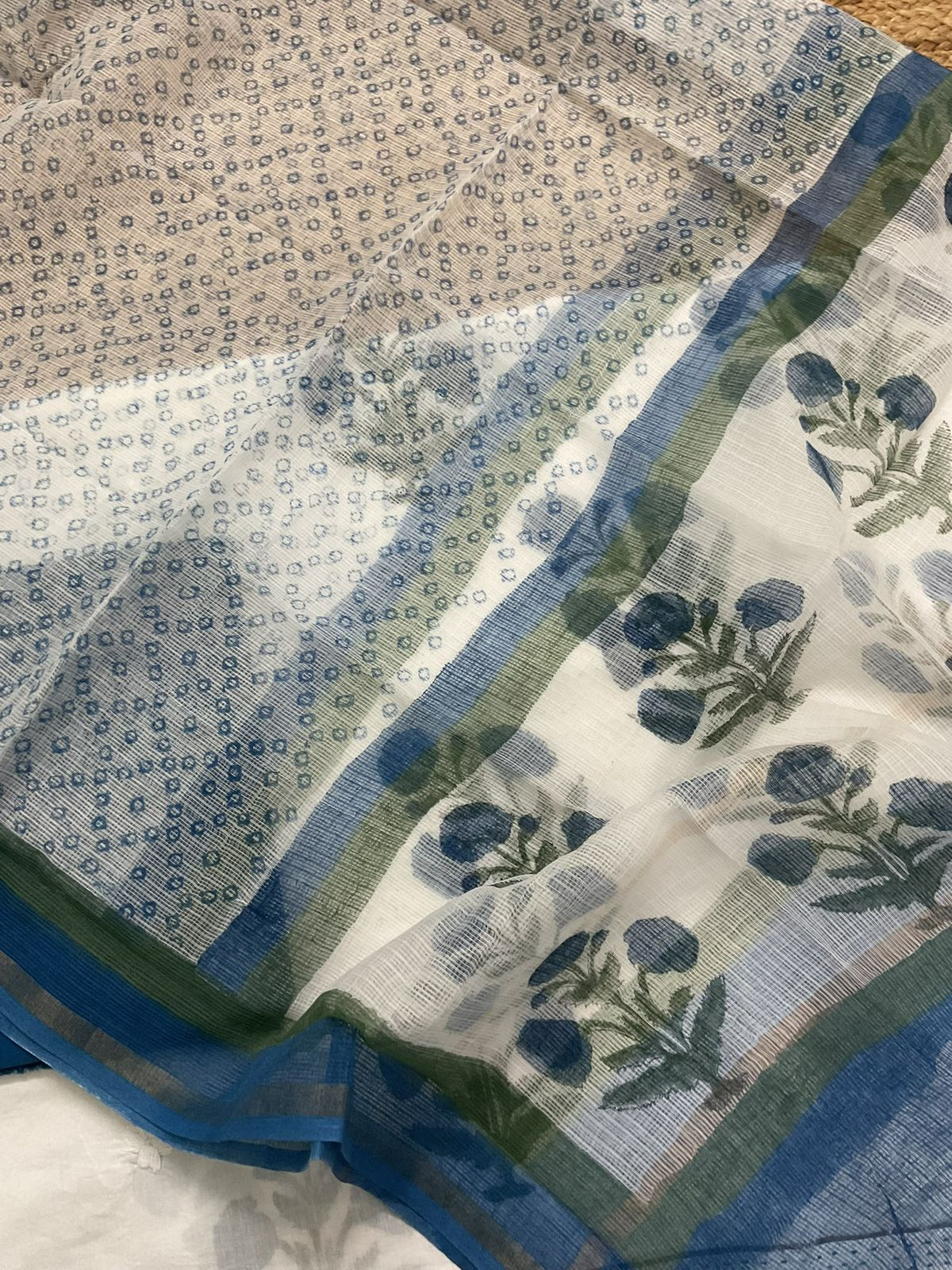 Pure Cotton Printed Embroidered Suit - White