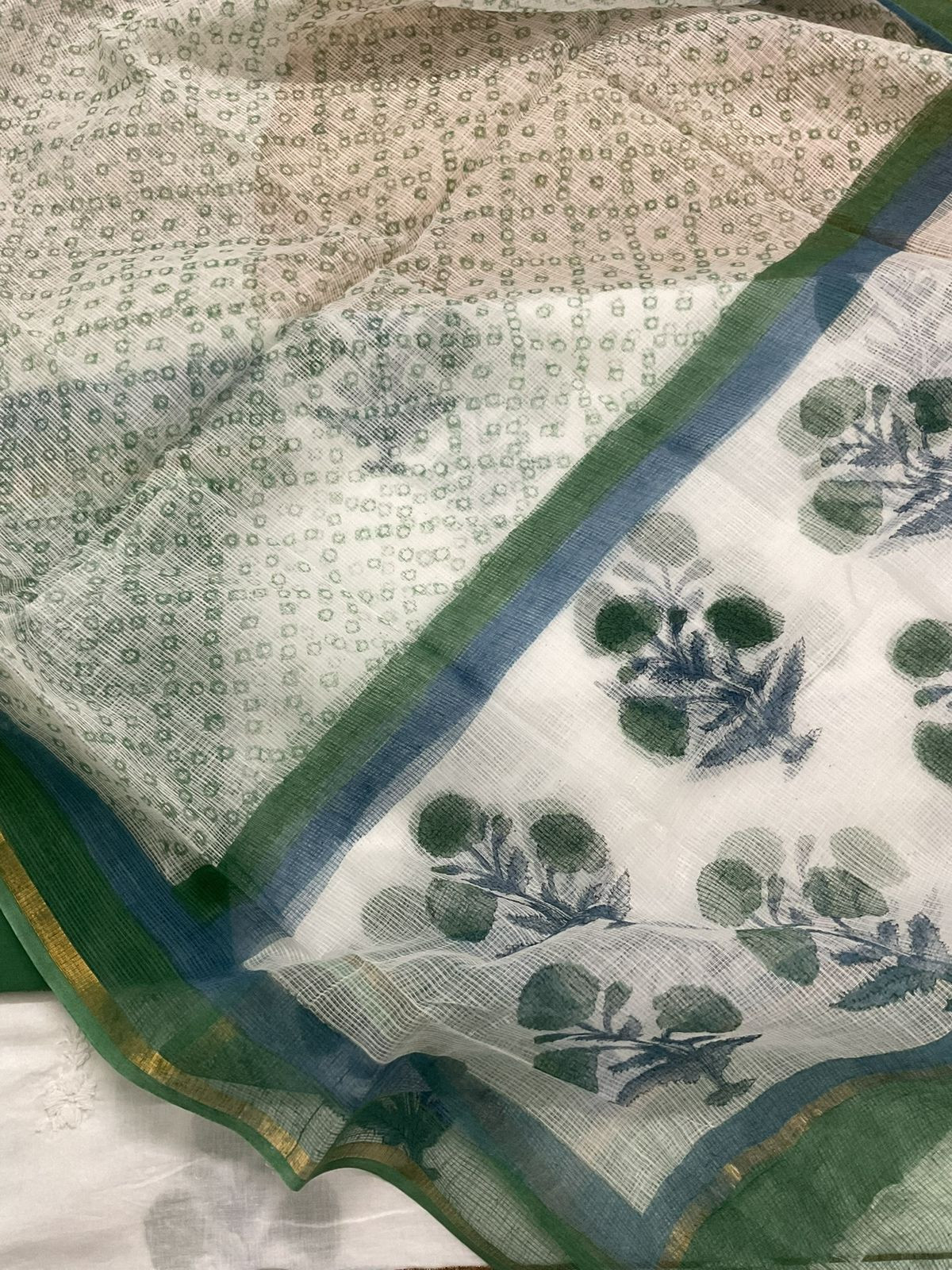 Pure Cotton Printed Embroidered Suit - White