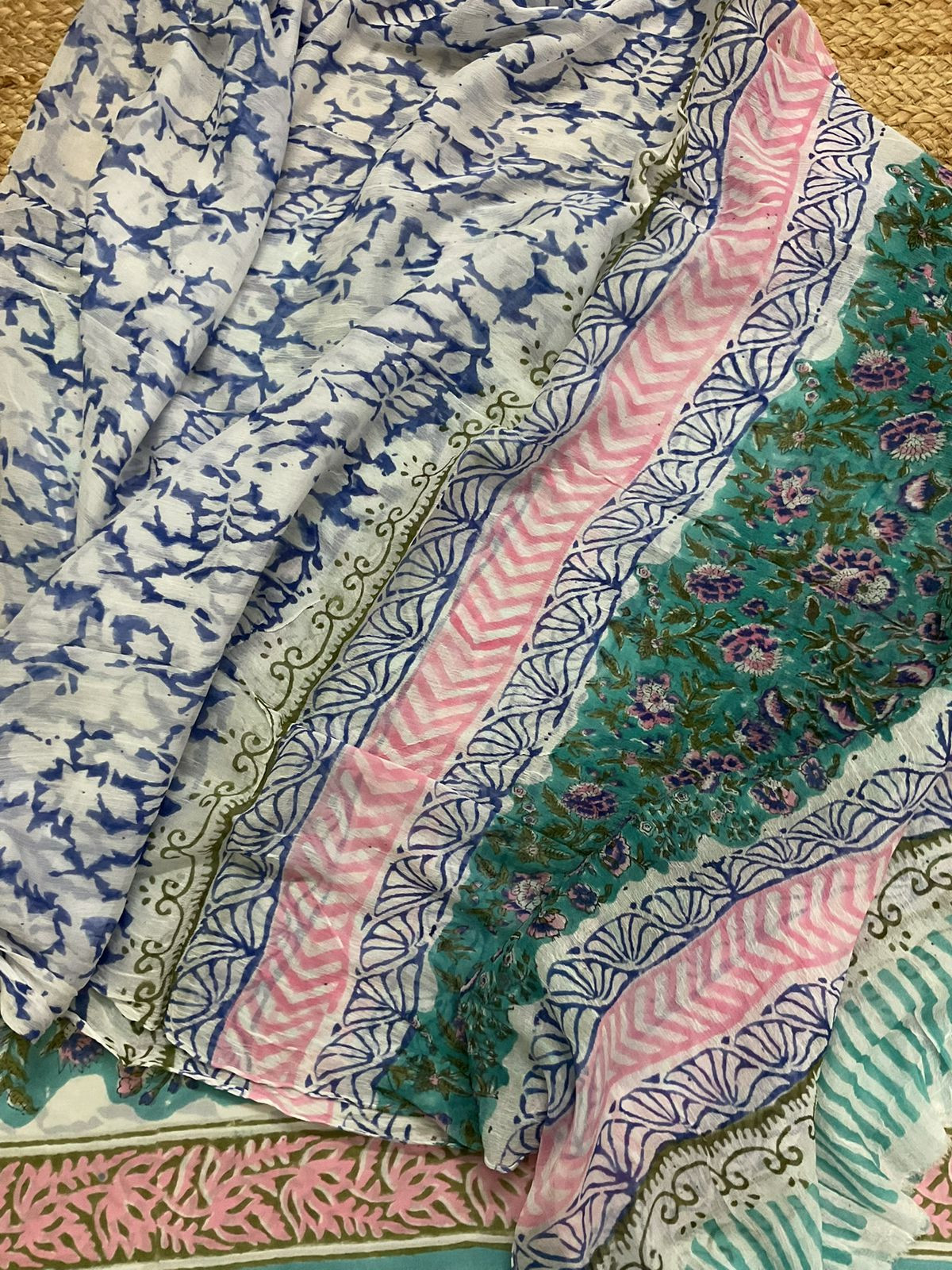 Soft Modal Silk Block Printed Suit - Pheroze