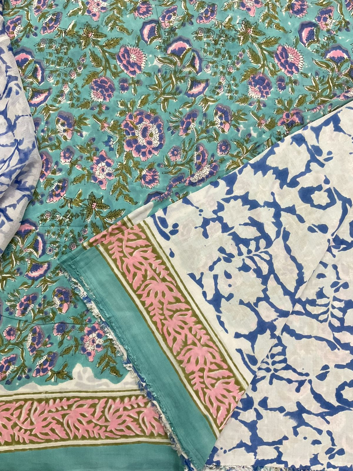 Soft Modal Silk Block Printed Suit - Pheroze