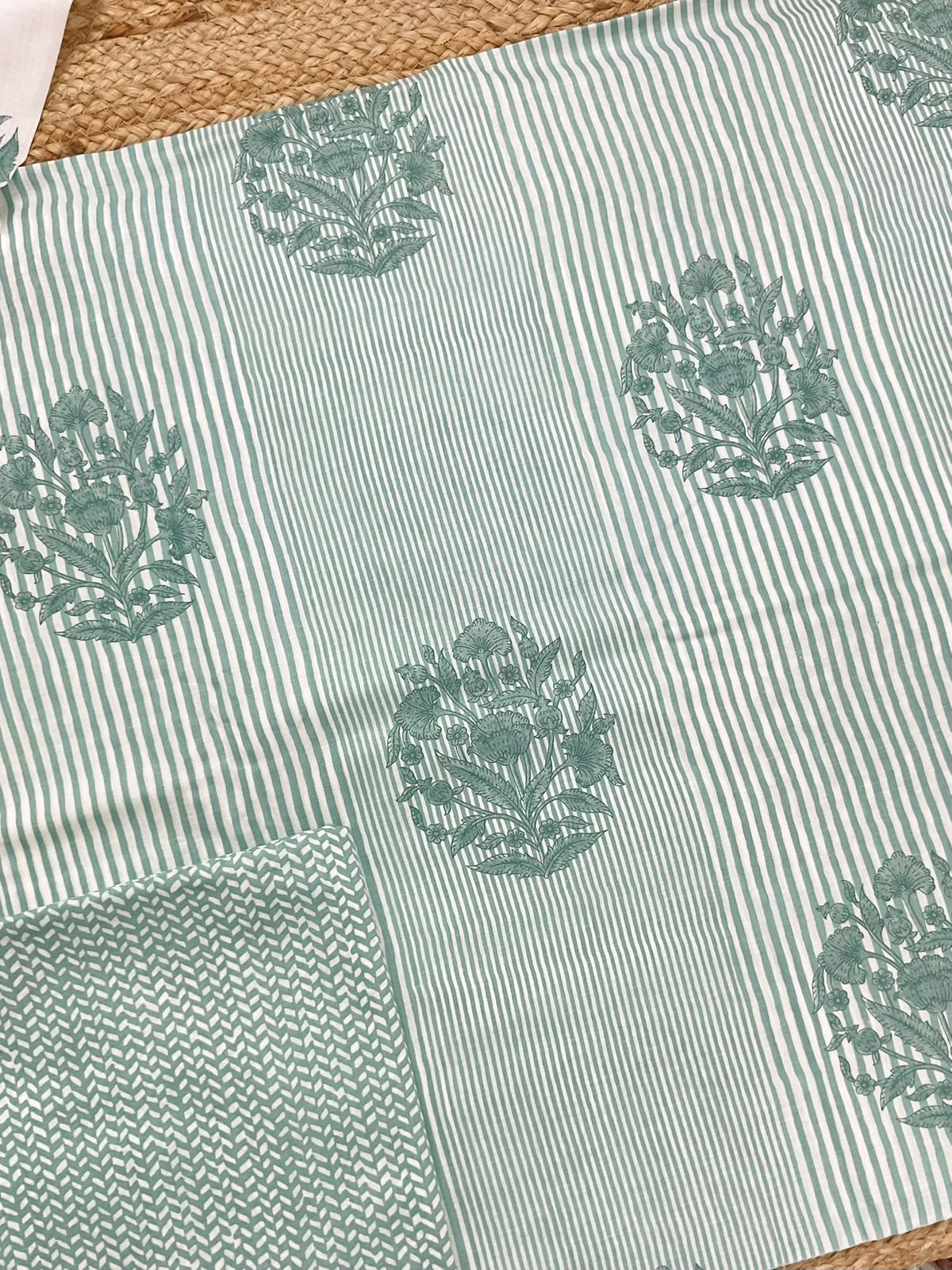 Pure Cotton Printed Suit - Green