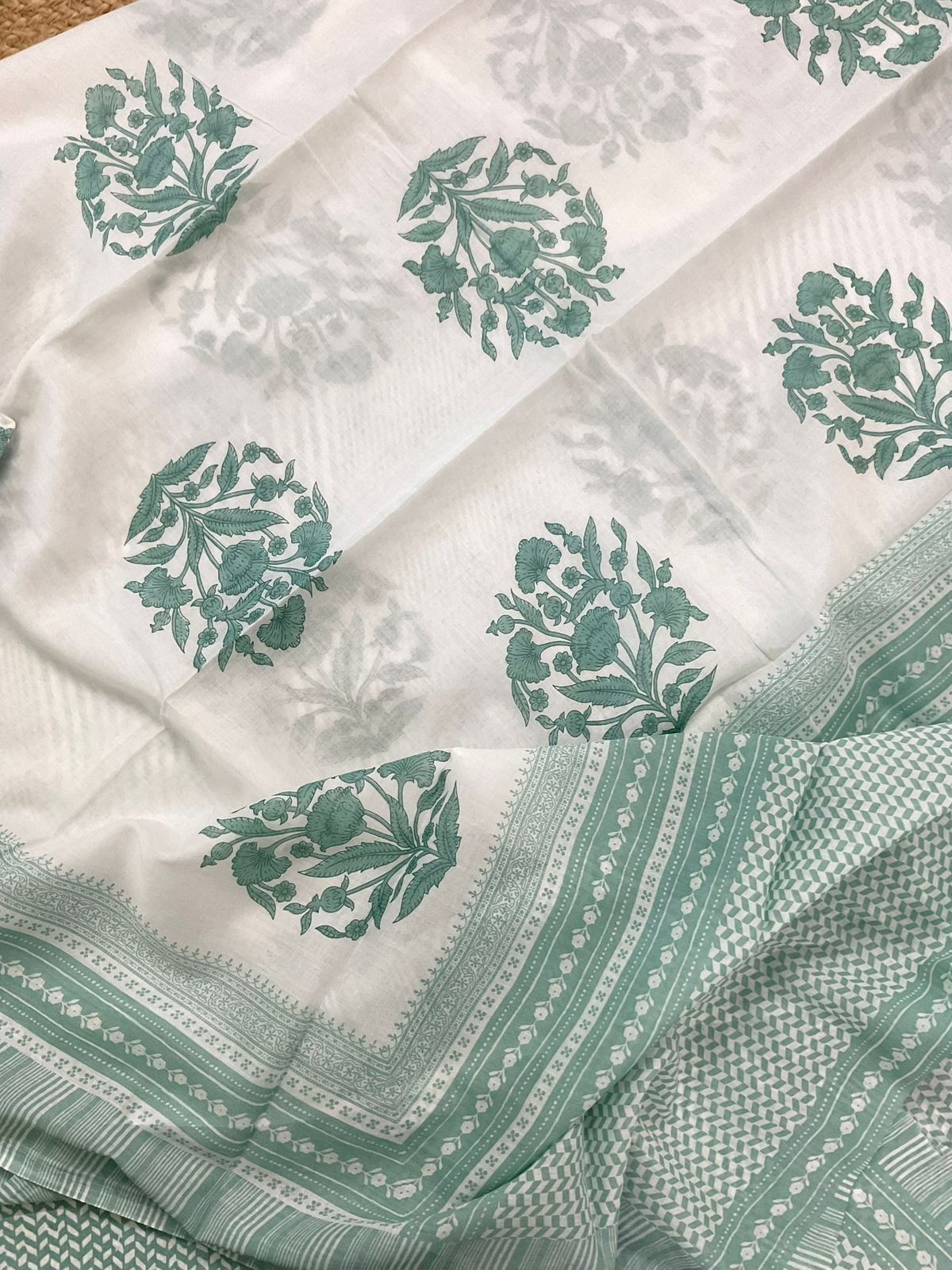 Pure Cotton Printed Suit - Green