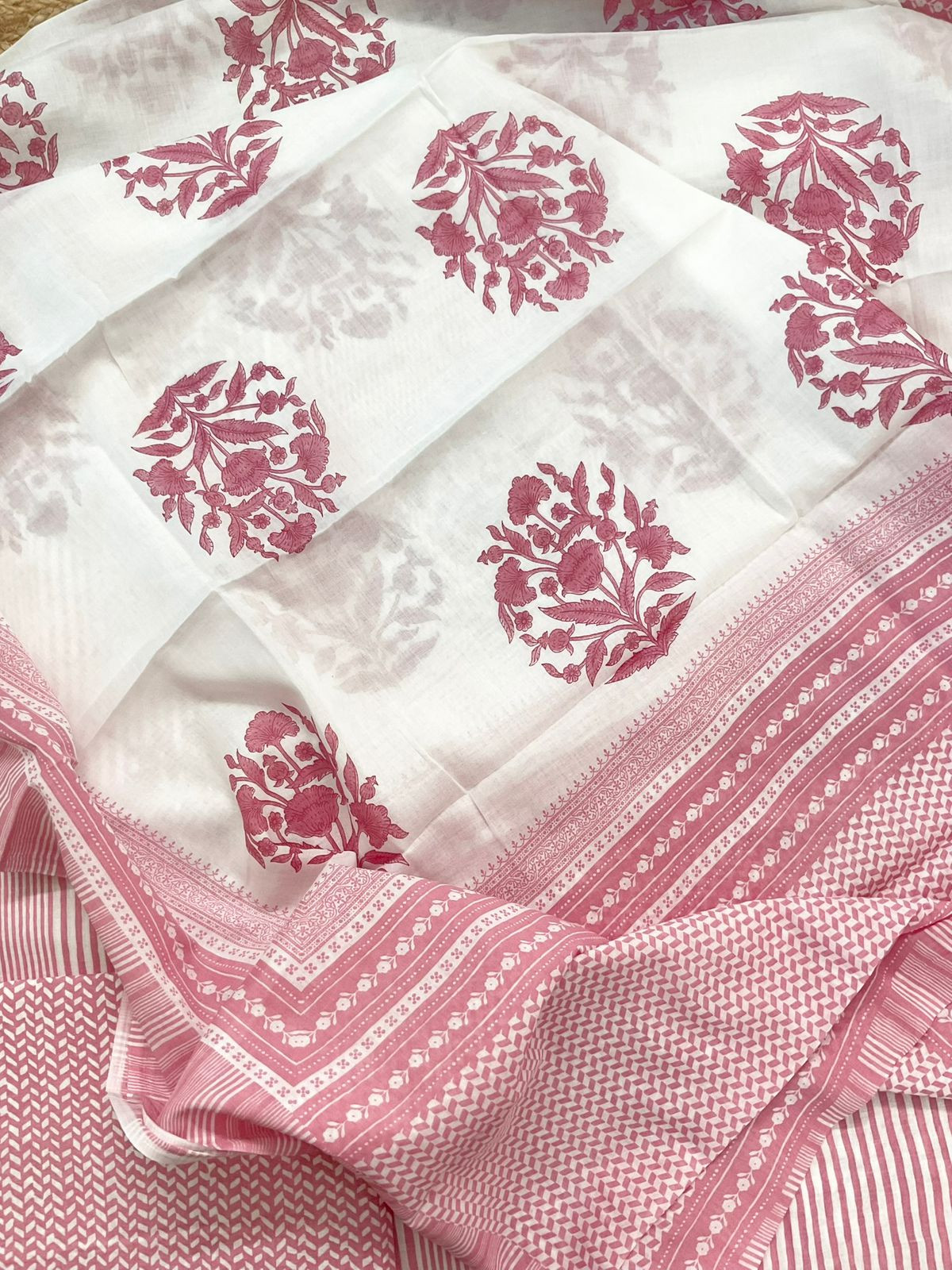 Pure Cotton Printed Suit - Pink