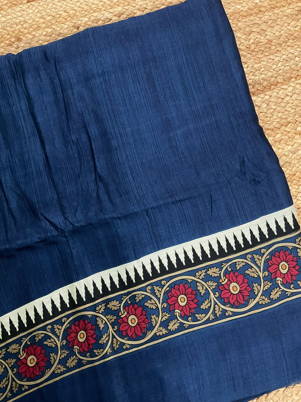 Pure Mul Chanderi Printed Suit - Blue
