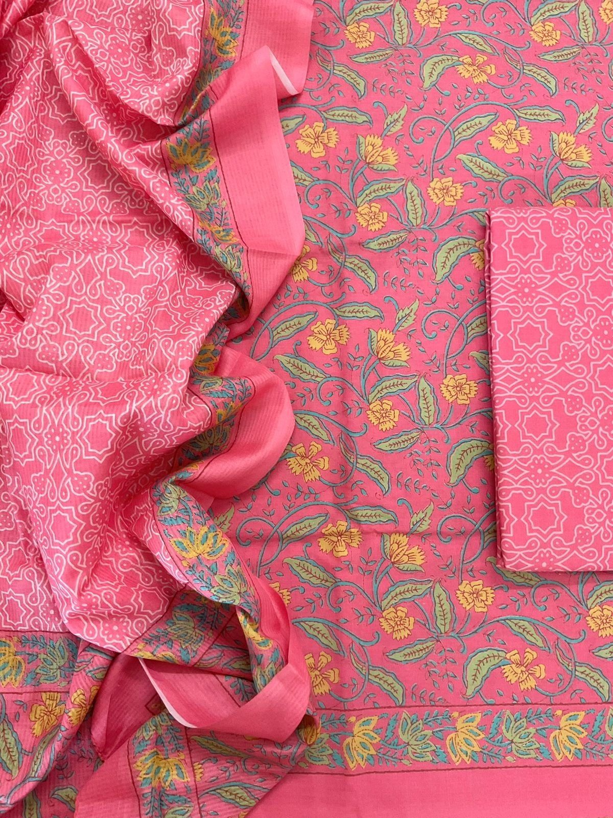 Pure Jaam Cotton Printed Suit - Pink