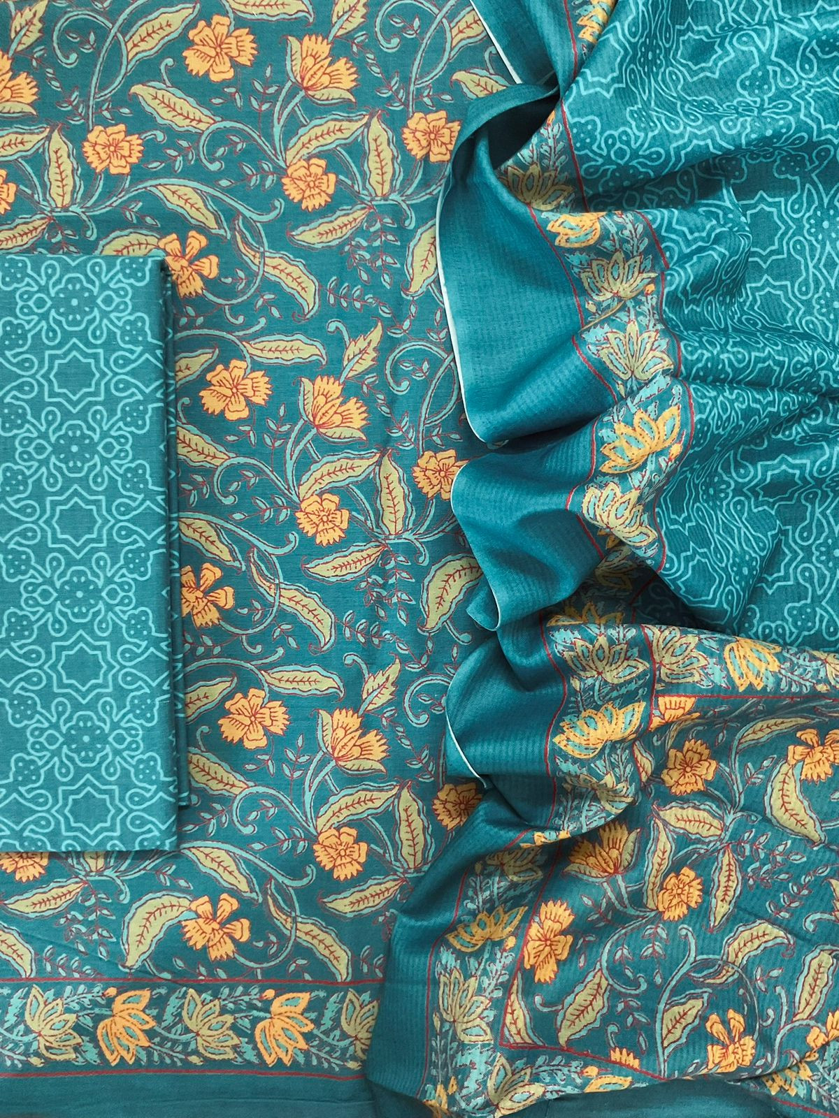 Pure Jaam Cotton Printed Suit - Blue