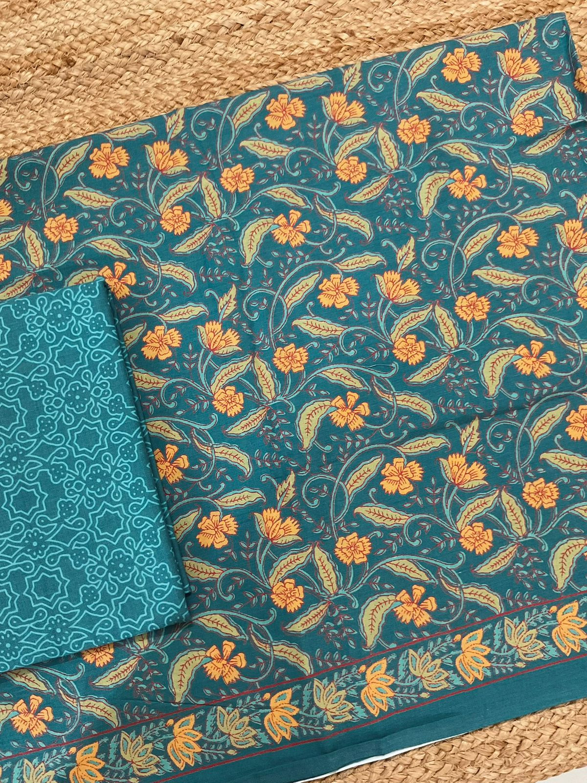 Pure Jaam Cotton Printed Suit - Blue