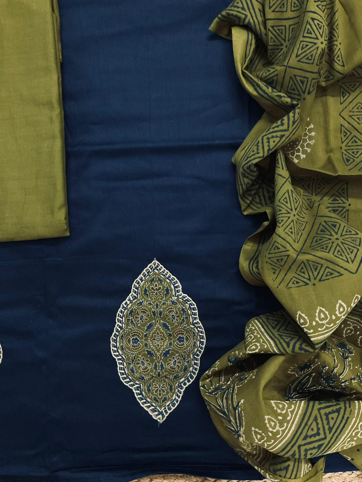 Pure Jaam Cotton Printed Embroidered Suit - Blue