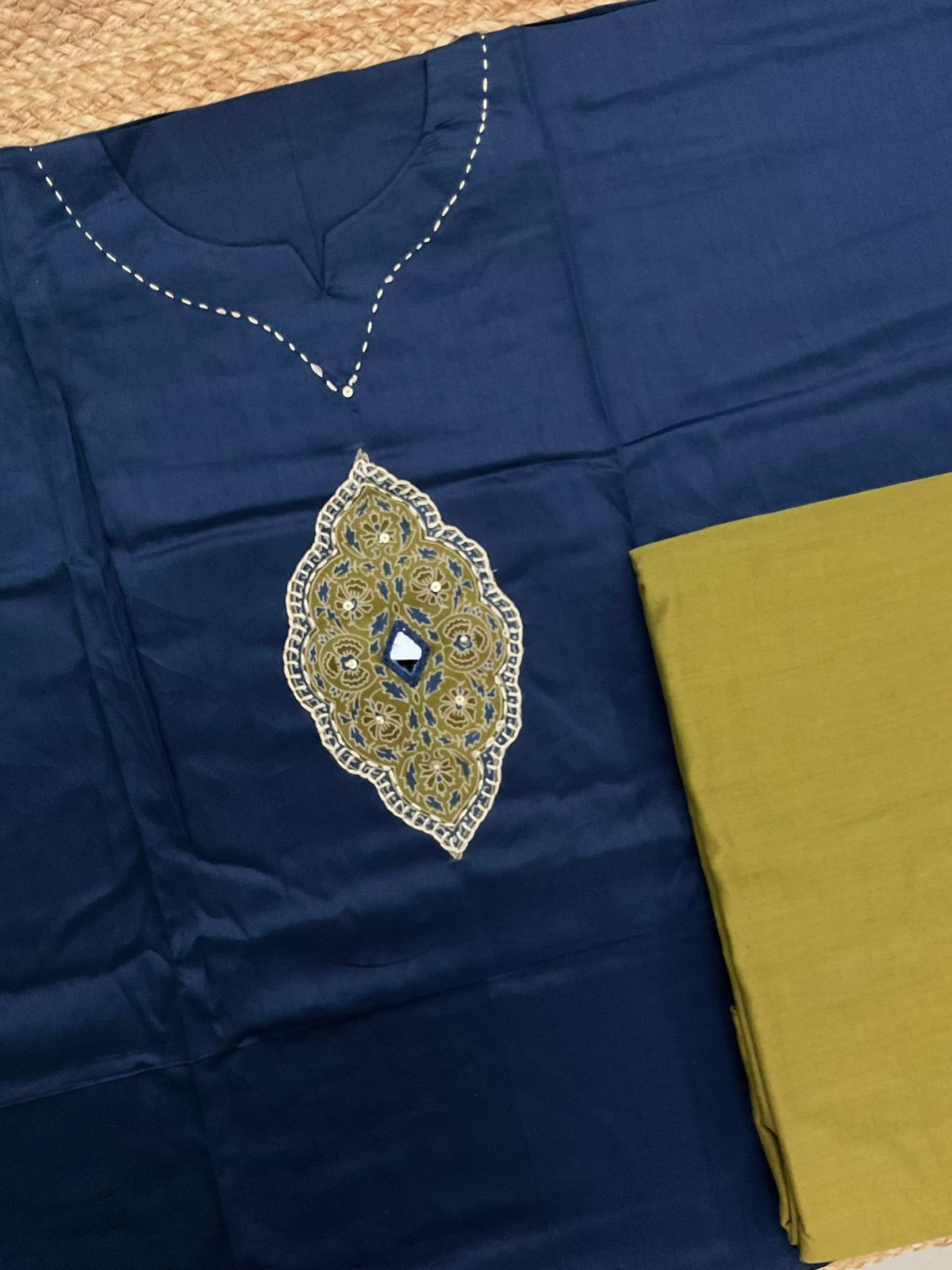 Pure Jaam Cotton Printed Embroidered Suit - Blue