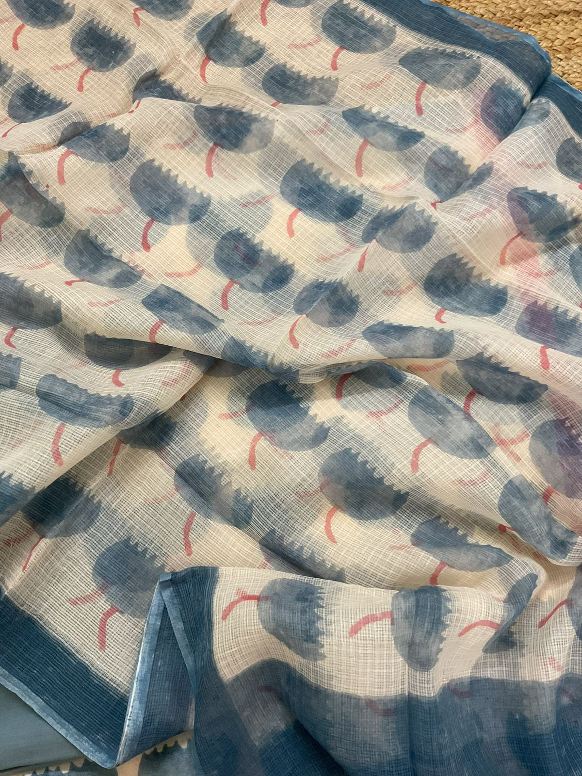 Pure Chanderi Printed Suit - Cream