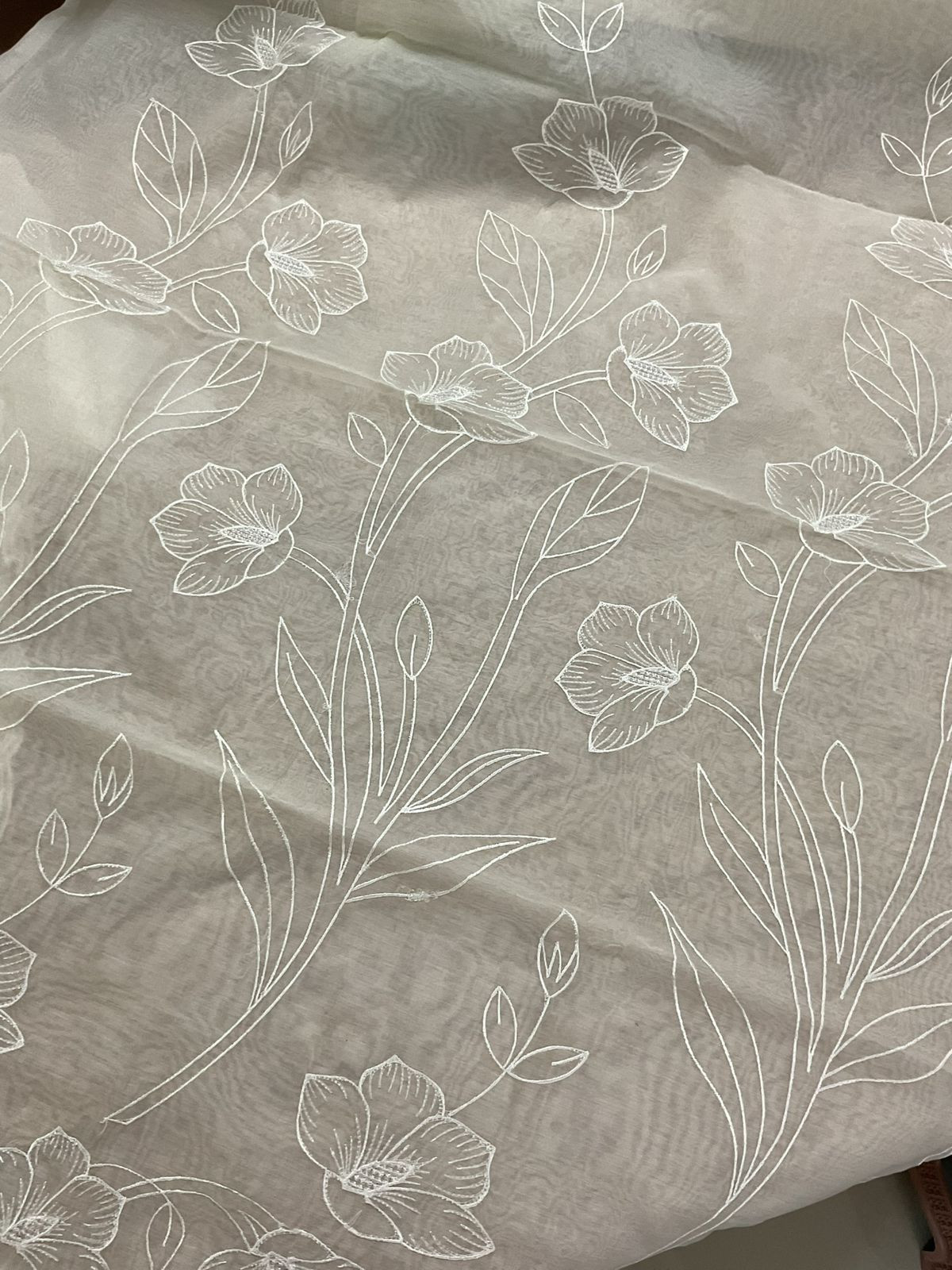 Soft Chanderi Embroidered Suit - OffWhite