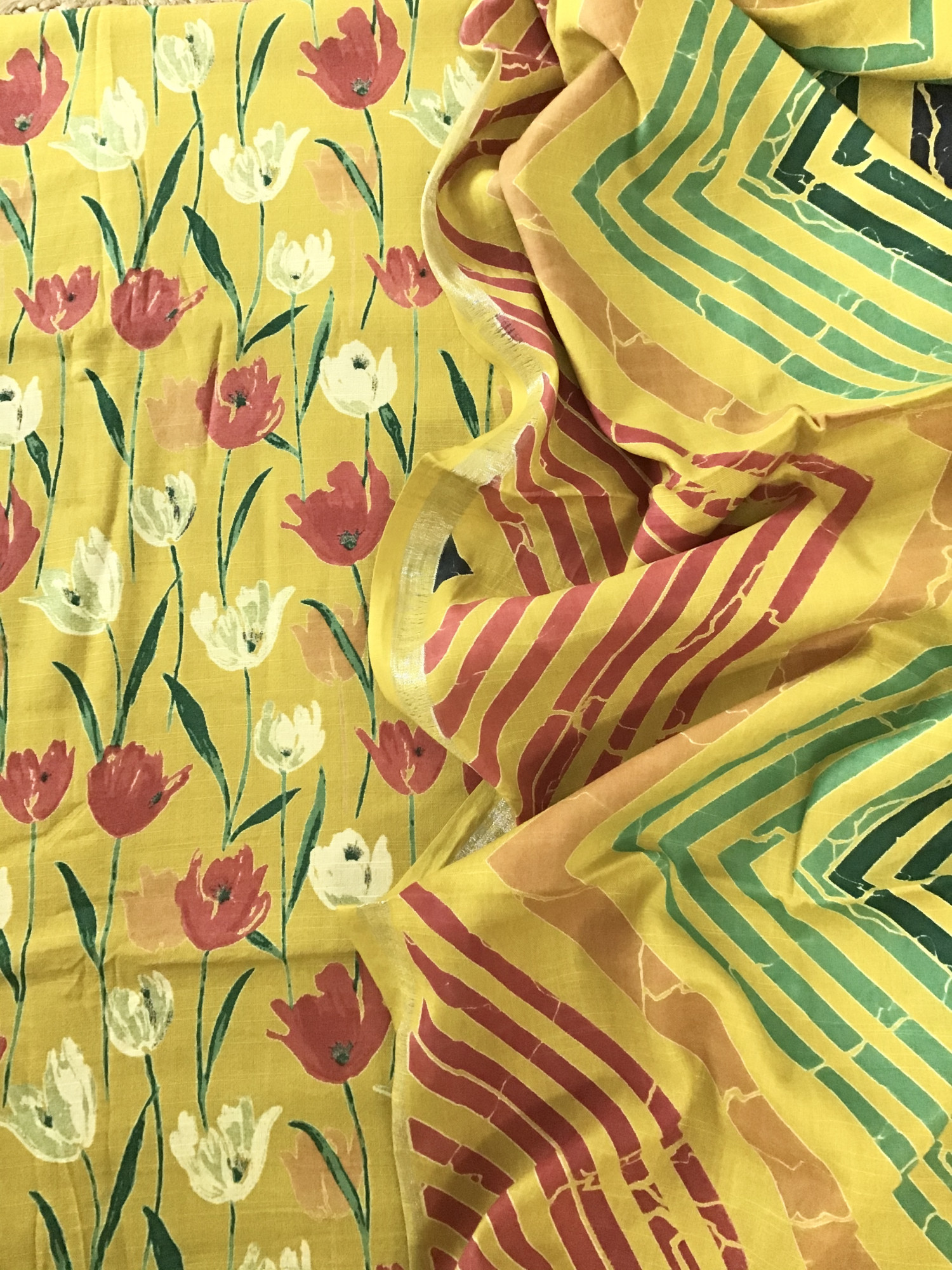 Pure Fine Linen Cotton Silk Printed Suit - Yellow