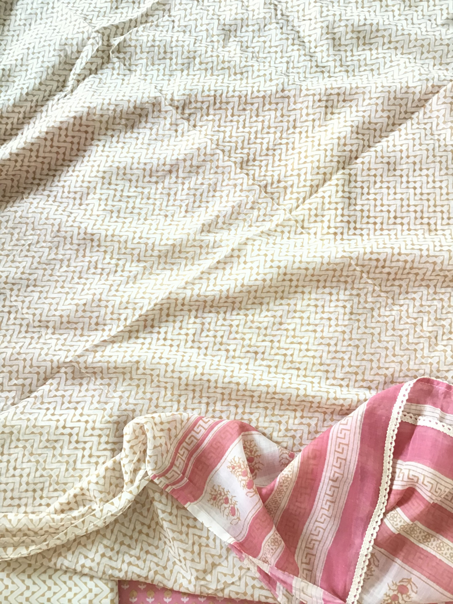 Pure Fine Cotton Printed Embroidered Suit - Pink