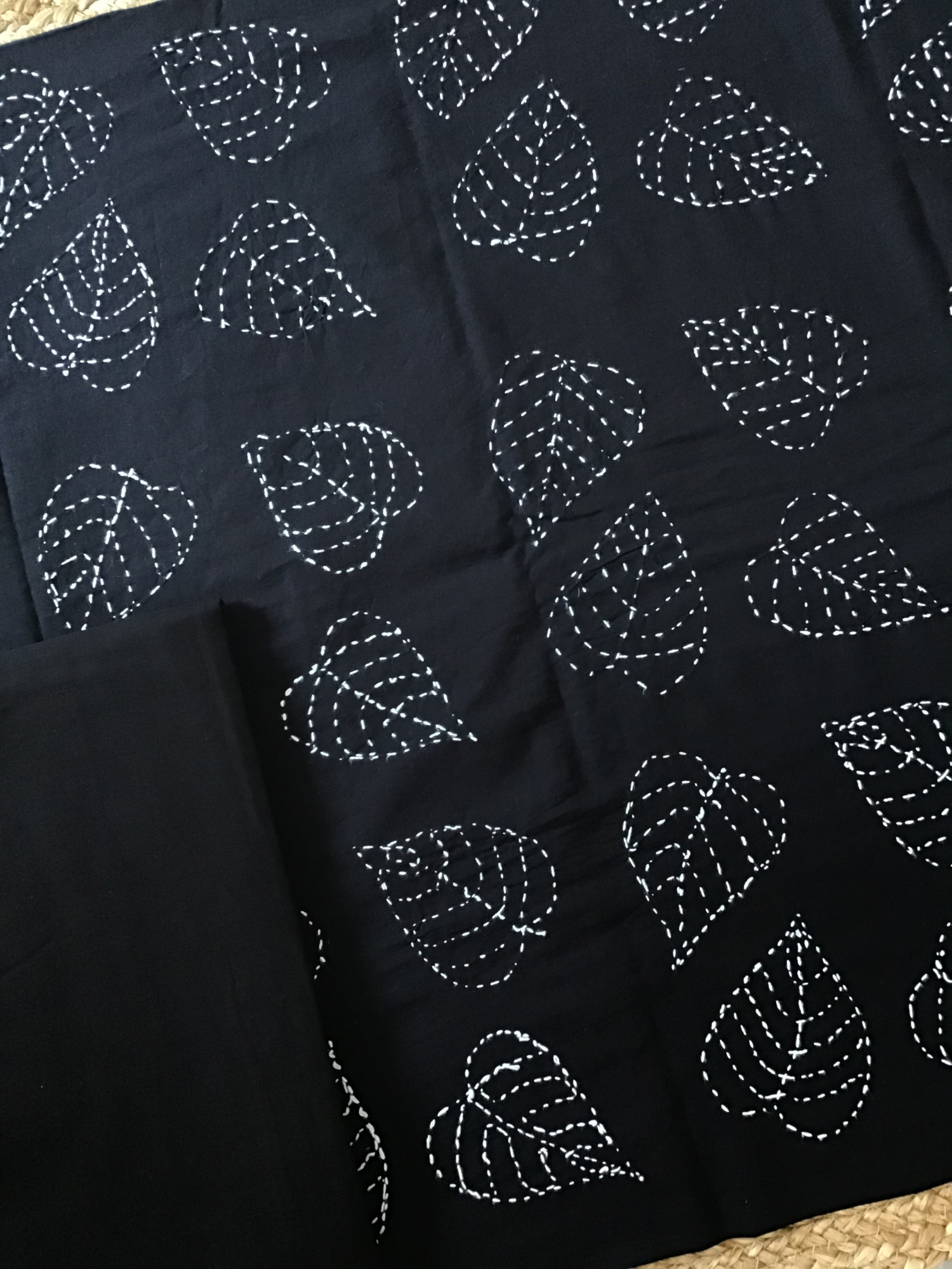 Pure Fine Cotton Embroidered Suit - Black