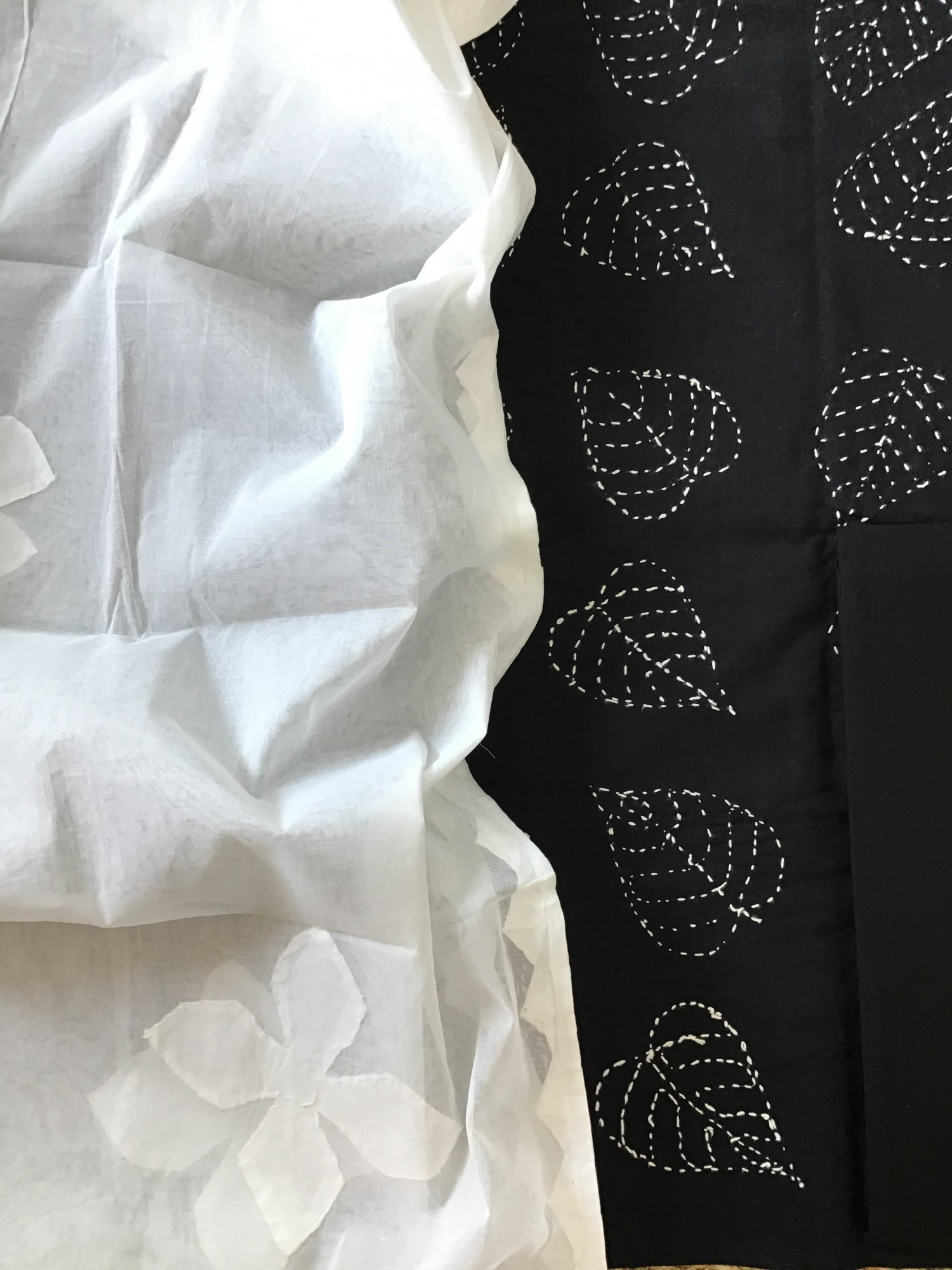 Pure Fine Cotton Embroidered Suit - Black