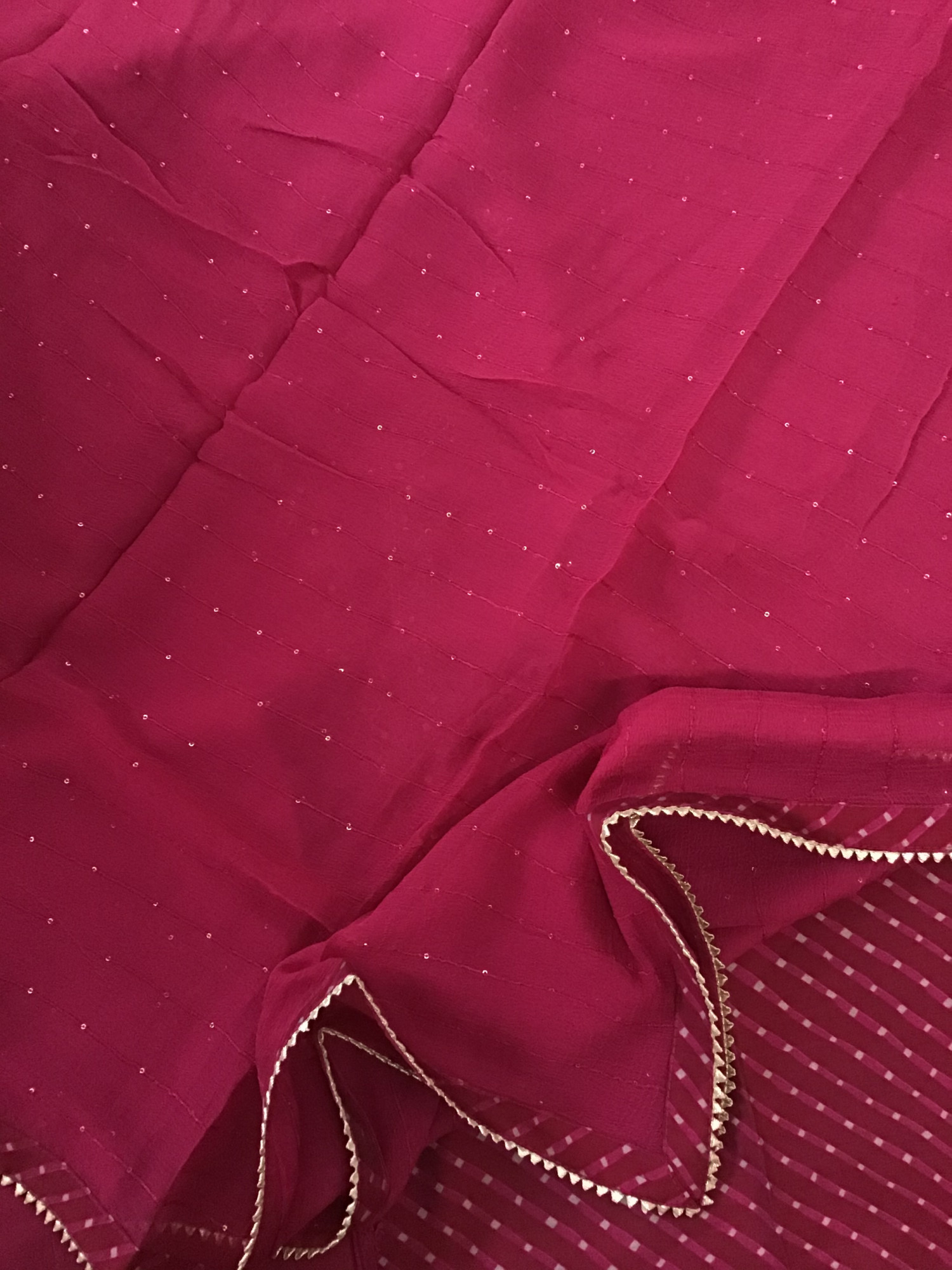 Pure Modal Silk Printed Embroidered Suit - Dark Pink