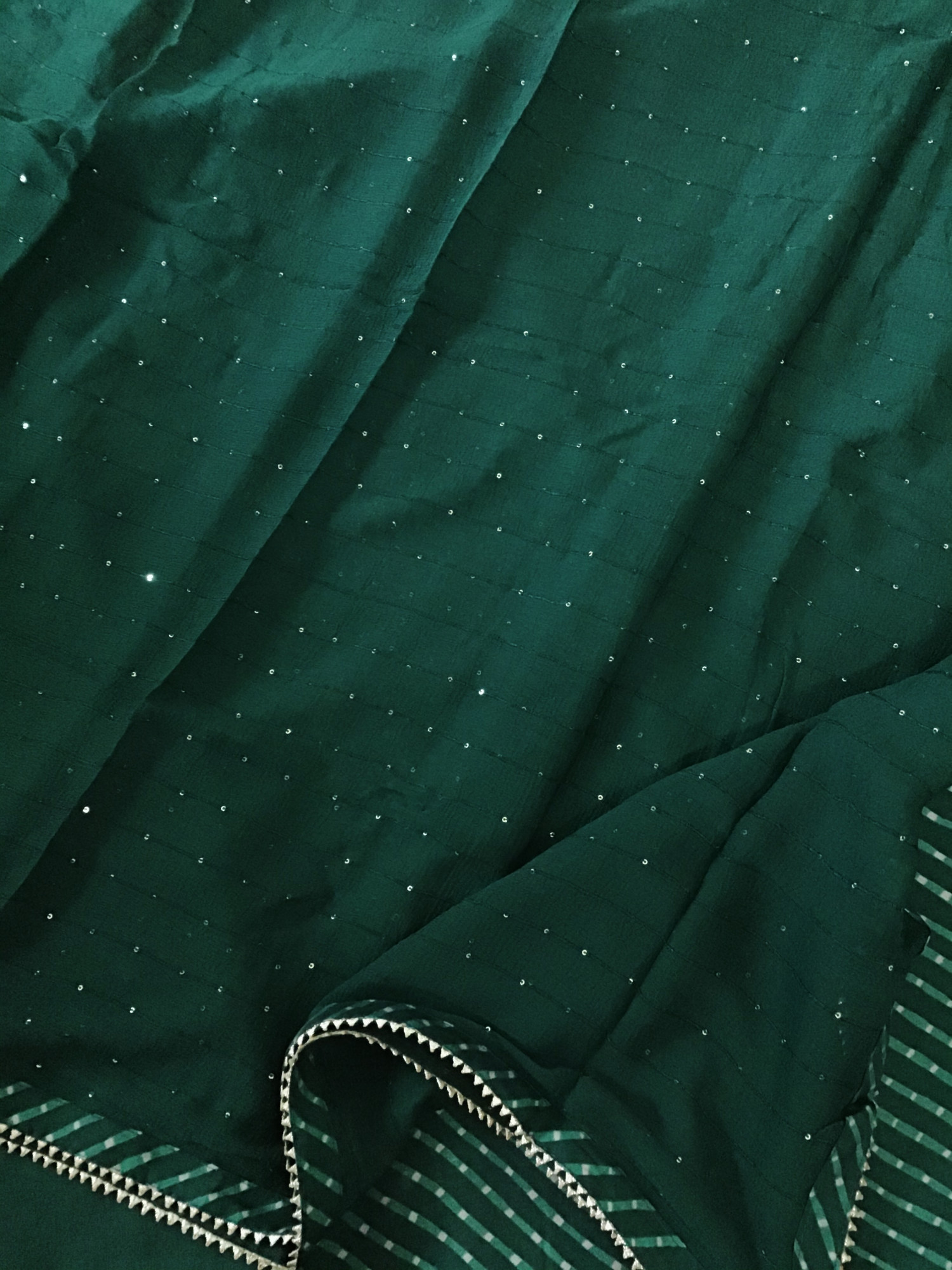 Pure Modal Silk Printed Embroidered Suit - Green