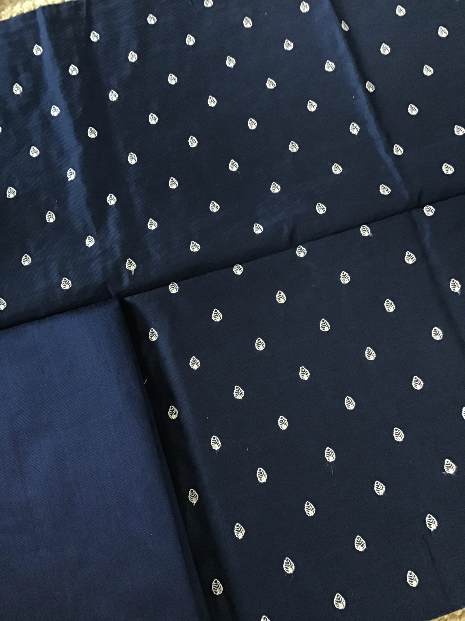 Soft Cotton Silk Embroidered Suit - Blue