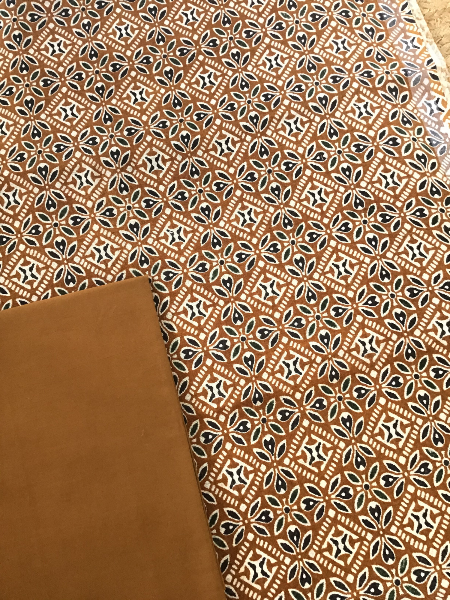 Pure Linen Jute Cotton Silk Printed Suit - Brown