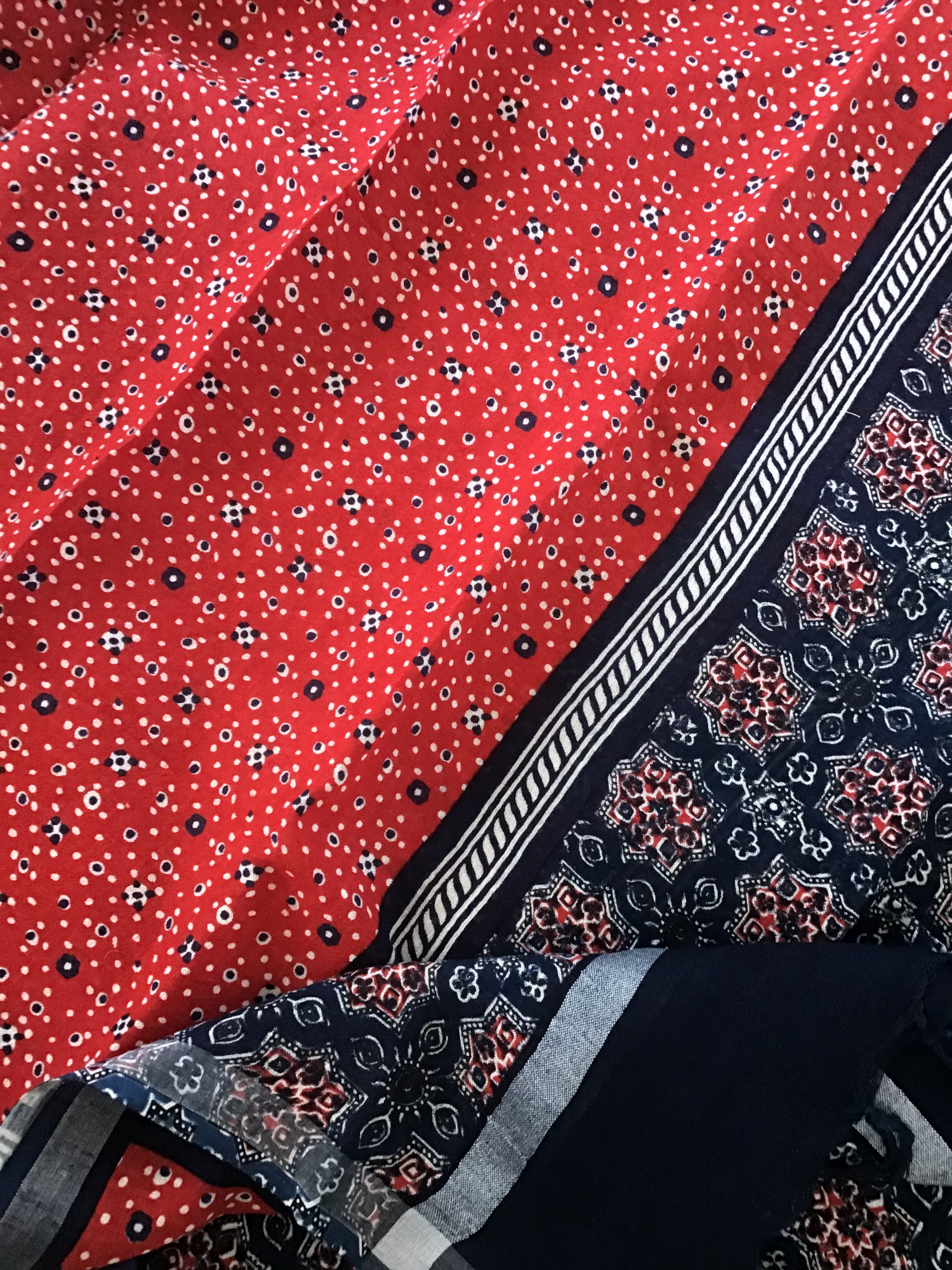 Pure Linen Jute Cotton Silk Printed Suit - Blue