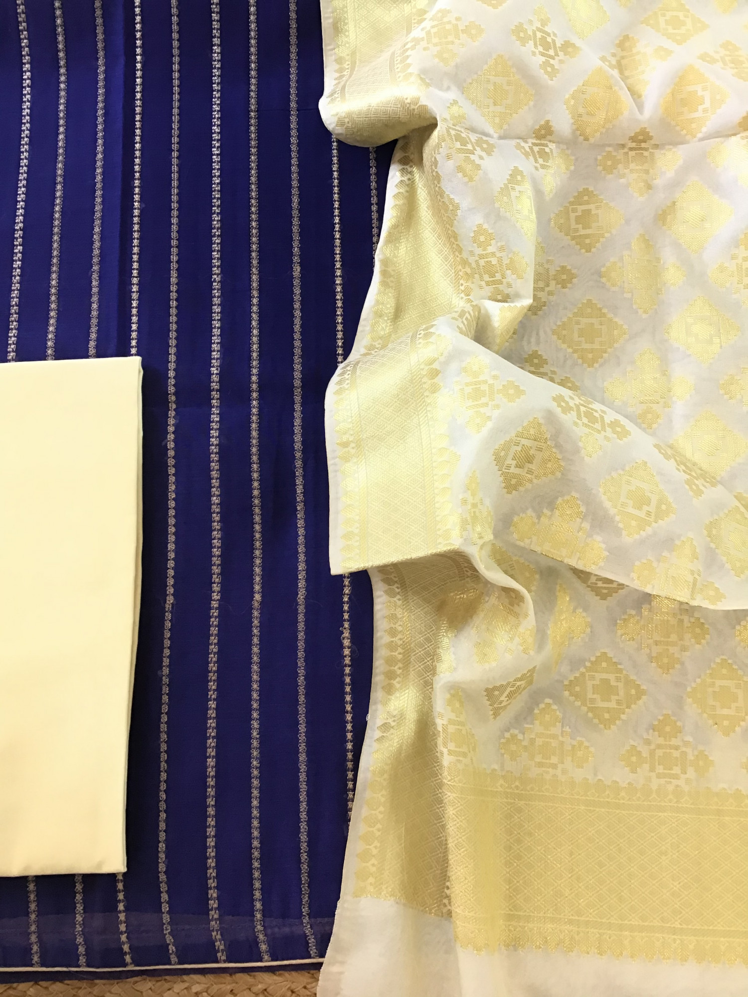 Pure Chanderi Embroidered Suit - Purple