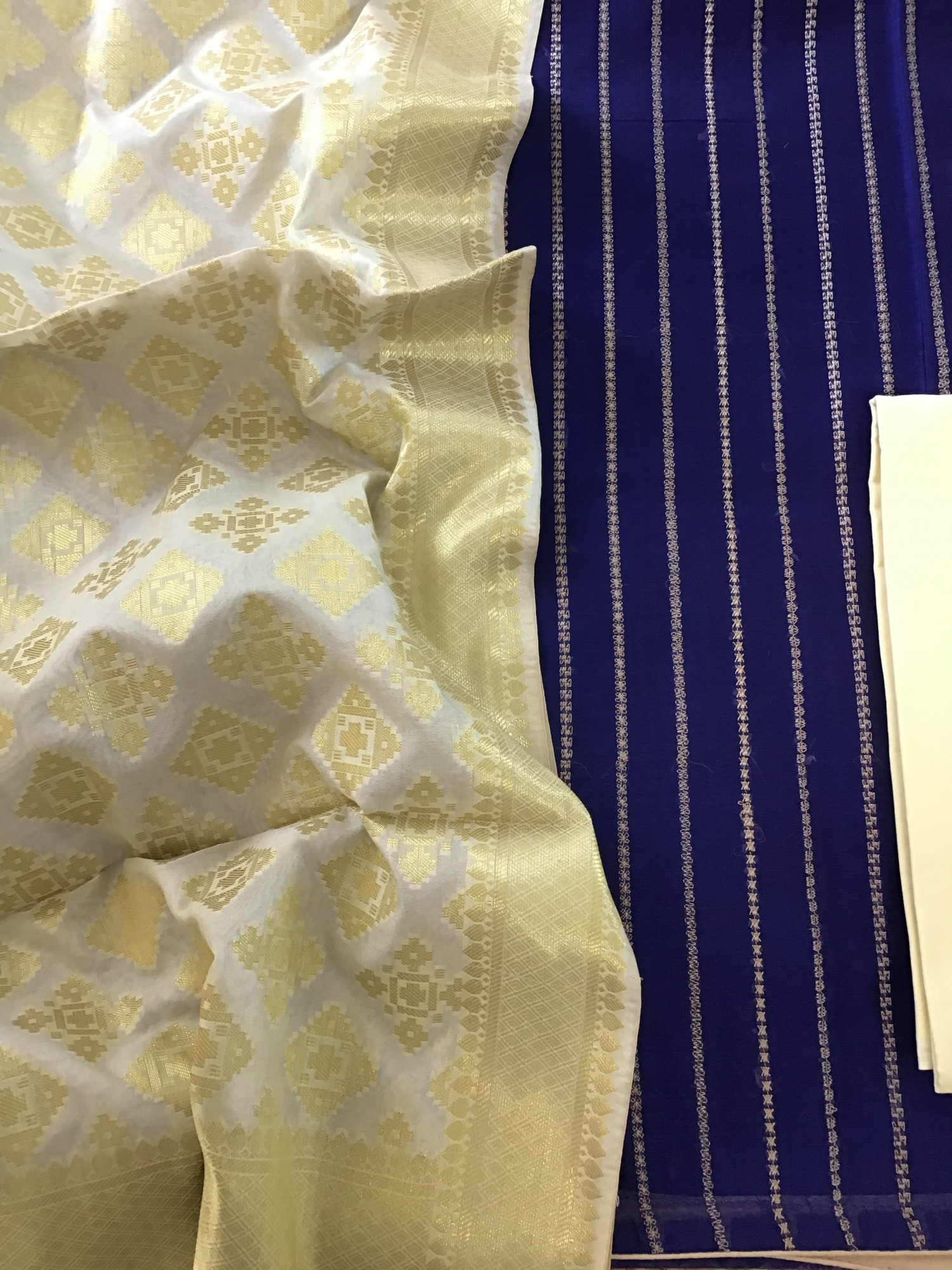 Pure Chanderi Embroidered Suit - Purple