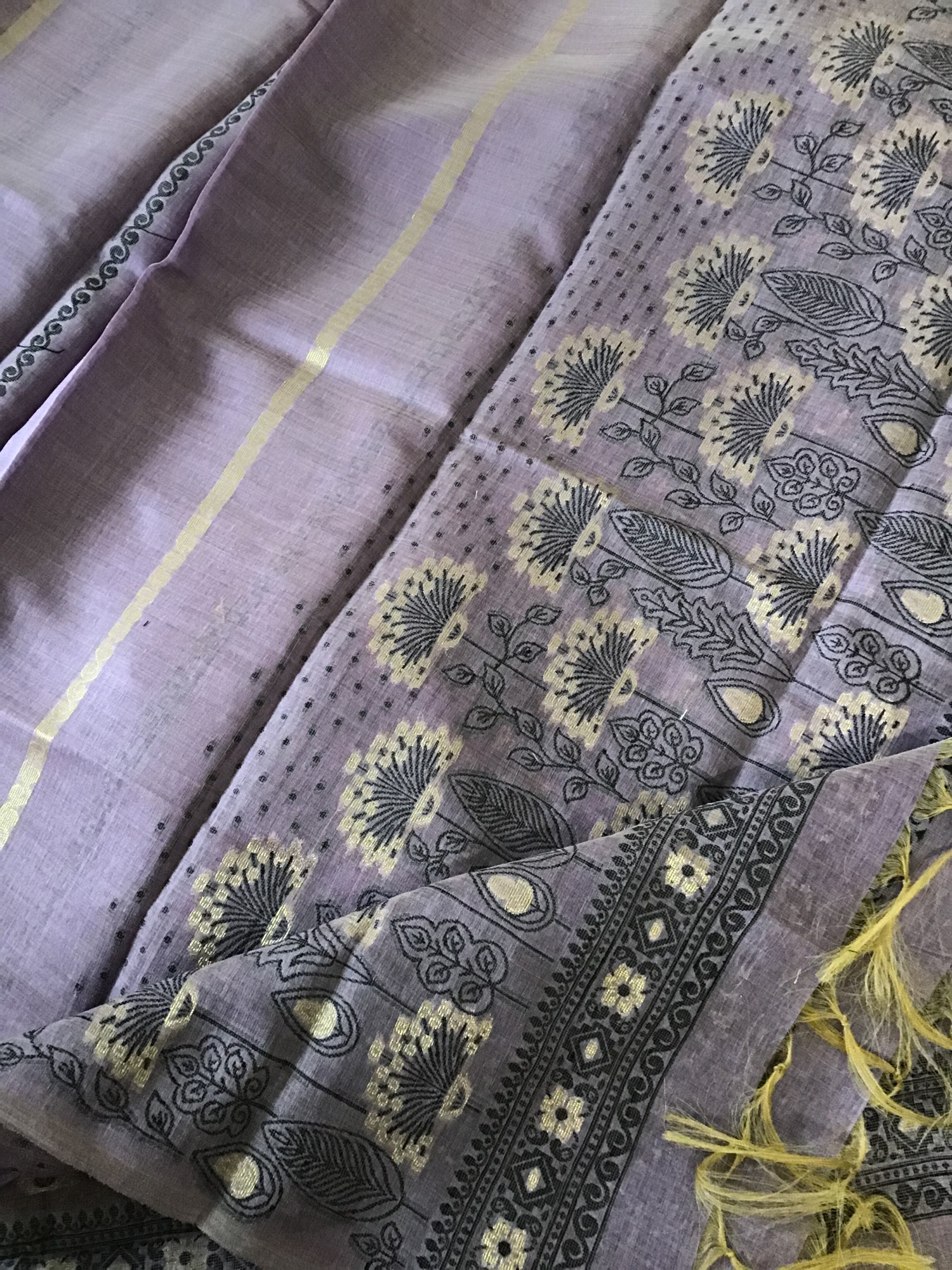 Soft Slub Chanderi Jamdani Weaved Embroidered Suit - Purple