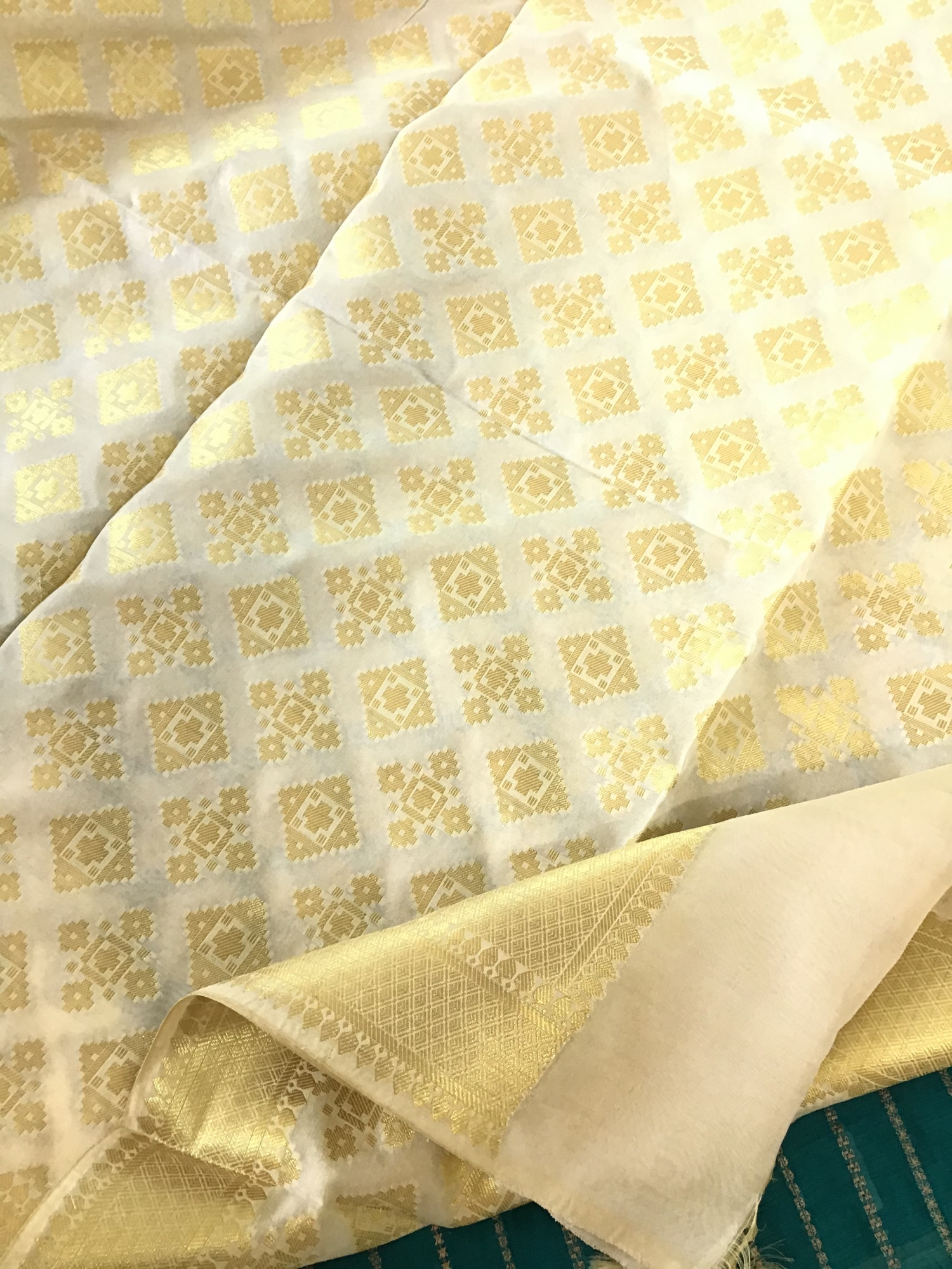 Pure Chanderi Embroidered Suit - Green