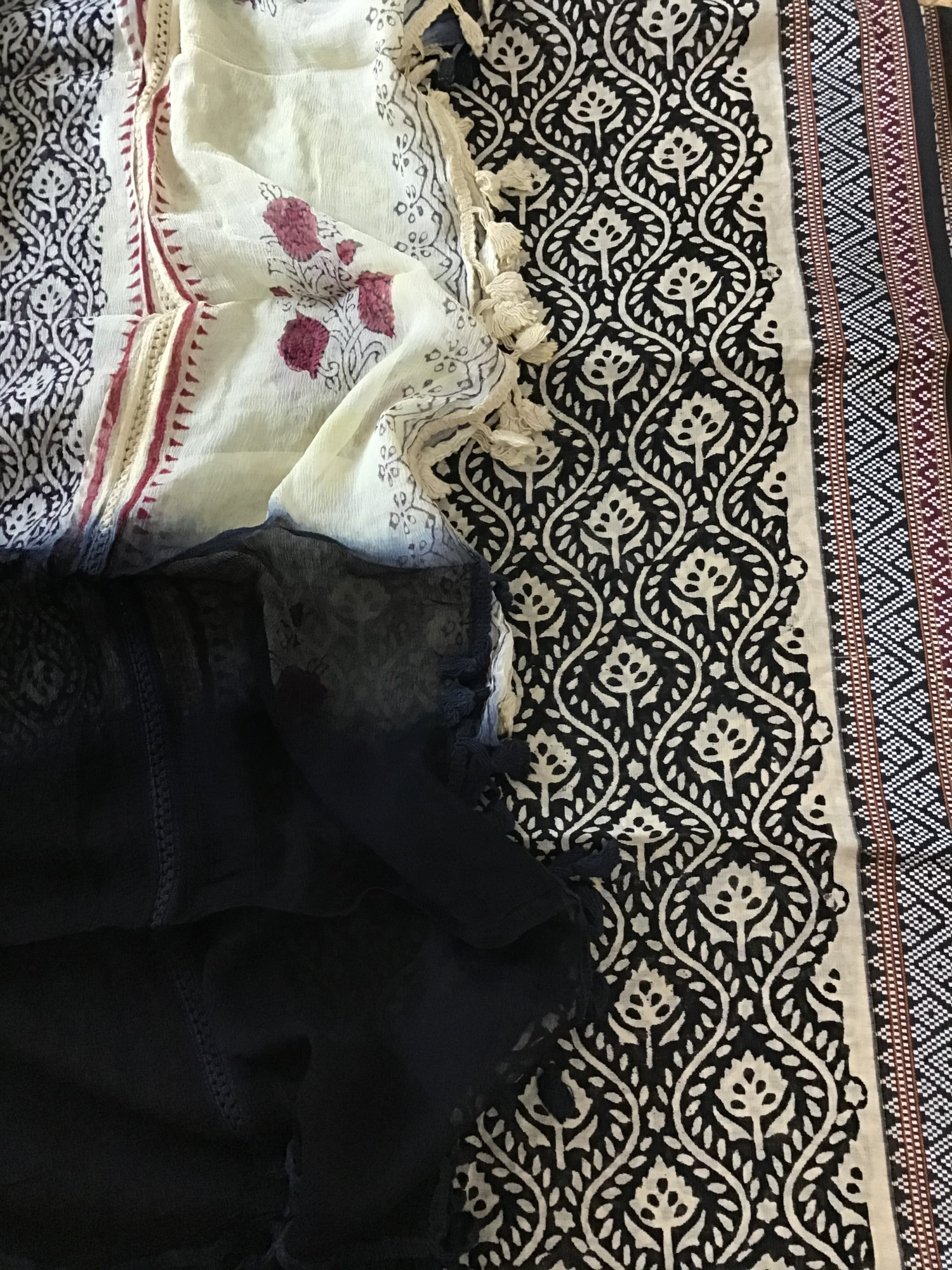 Pure Maheshwari Silk Printed Suit - Black