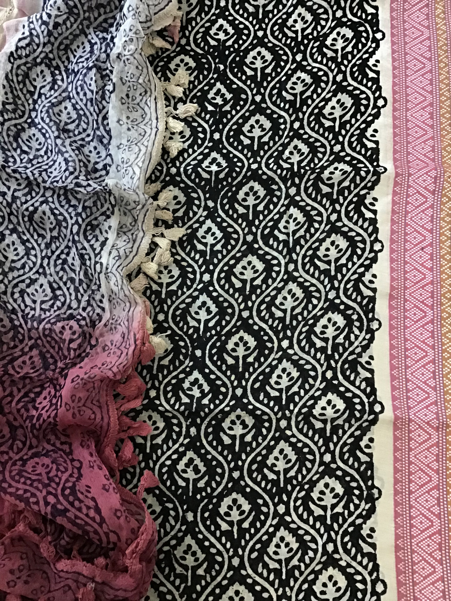 Pure Maheshwari Silk Printed Suit - BlackPink