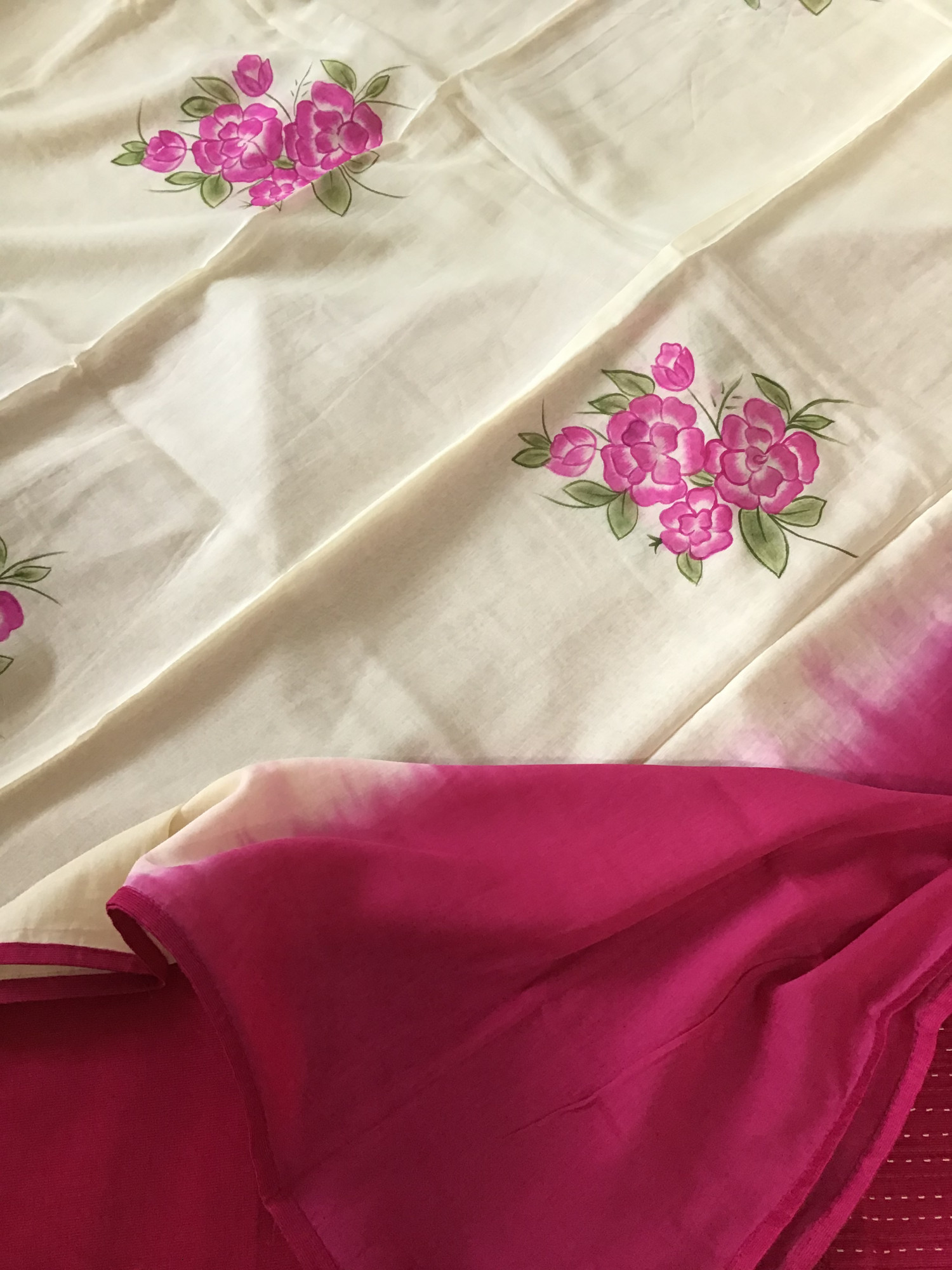 Pure Cotton Silk Embroidered Suit - Pink