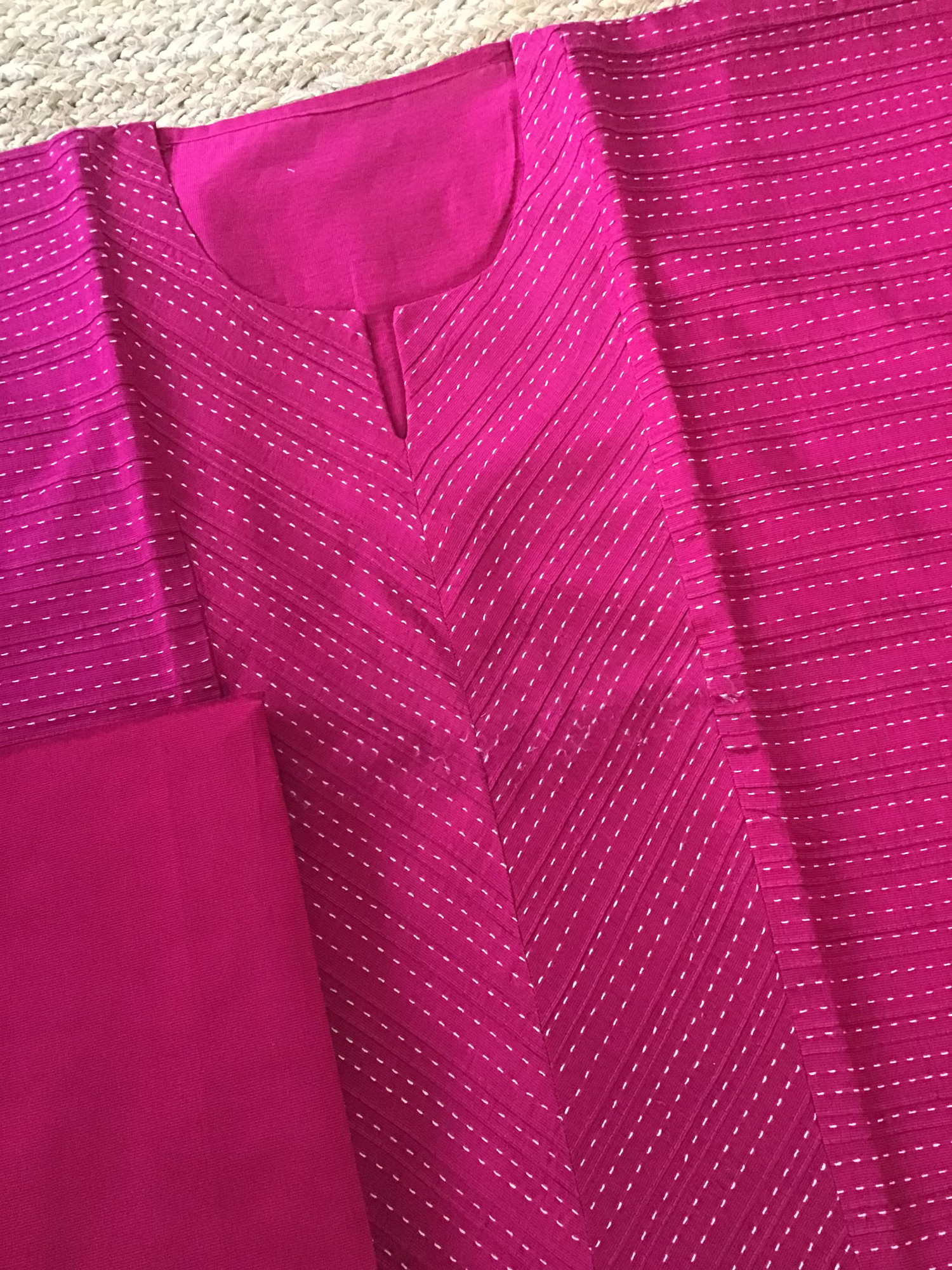 Pure Cotton Silk Embroidered Suit - Pink