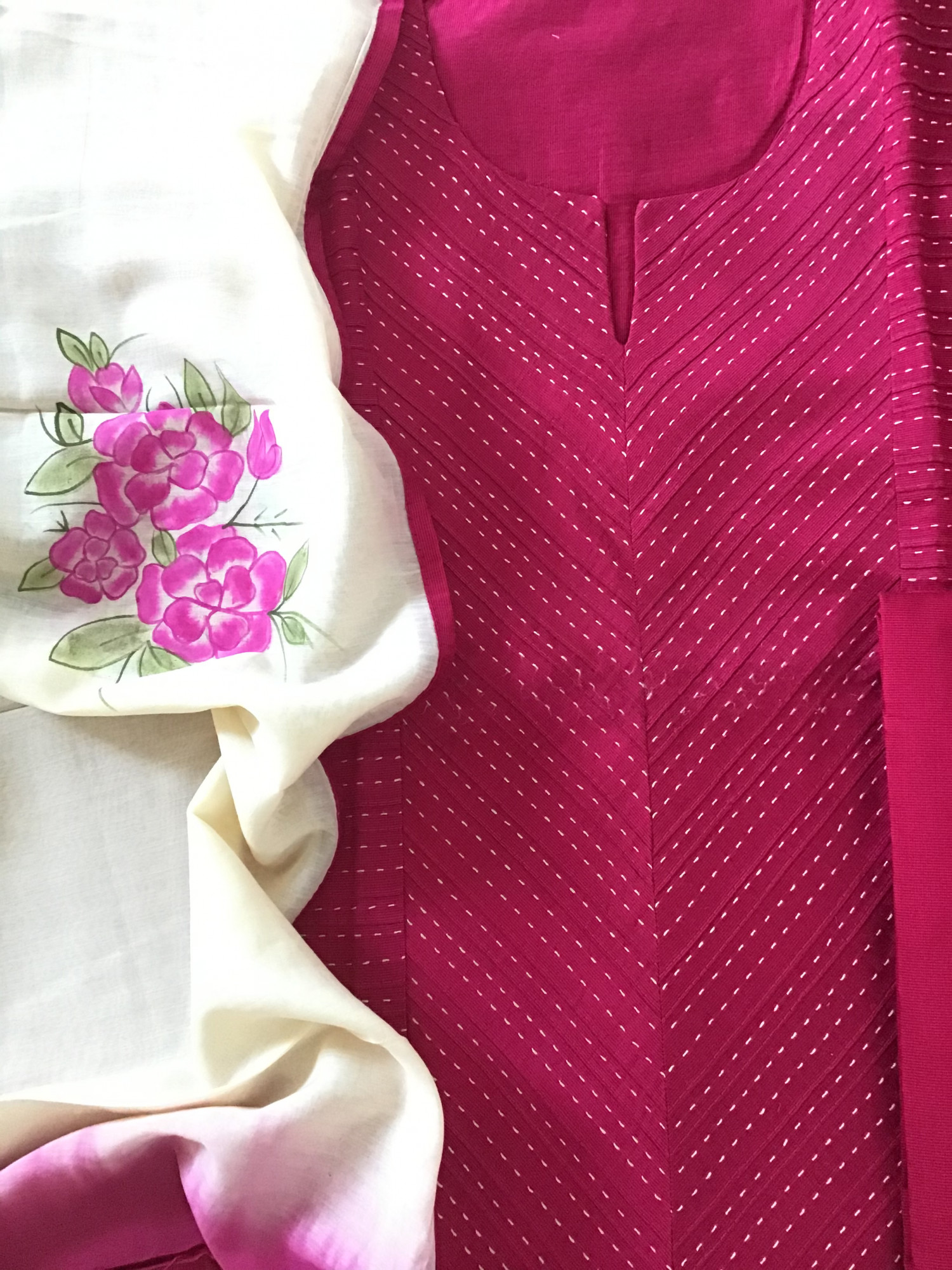 Pure Cotton Silk Embroidered Suit - Pink