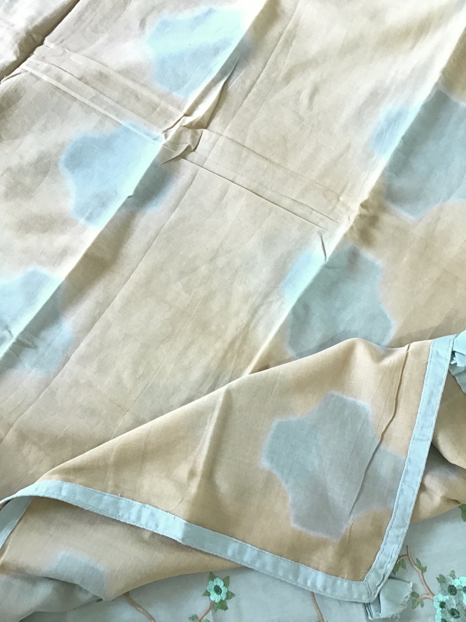 Pure Cotton Embroidered Suit - Blue