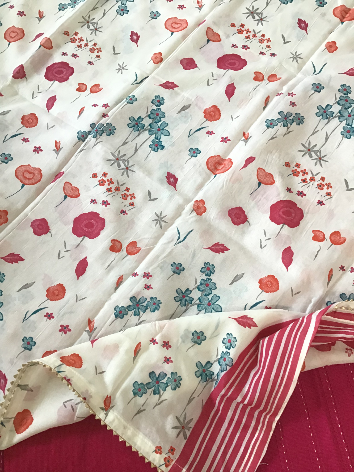 Pure Cotton Silk Embroidered Suit - Pink