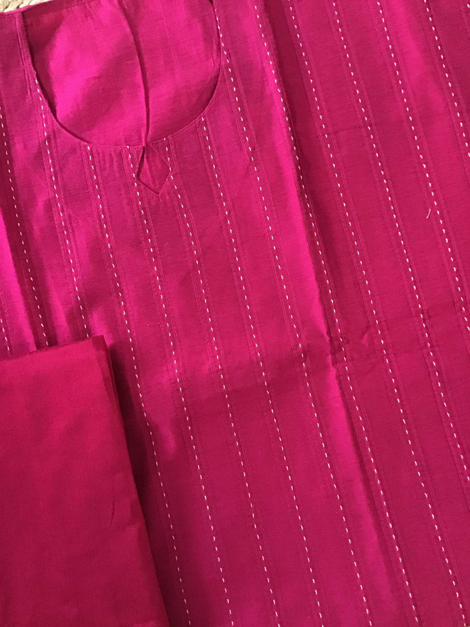 Pure Cotton Silk Embroidered Suit - Pink