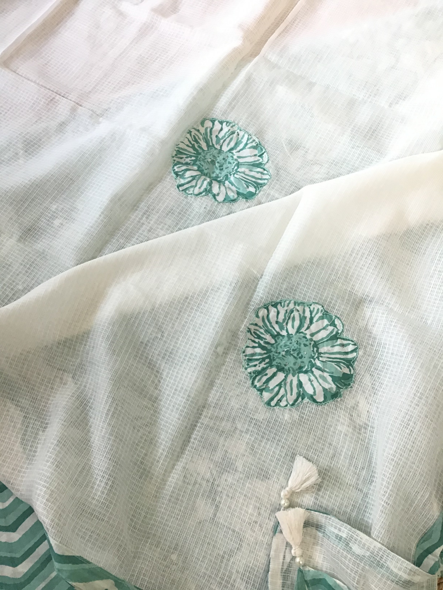 Pure Fine Mul Cotton Printed Embroidered Suit - Green