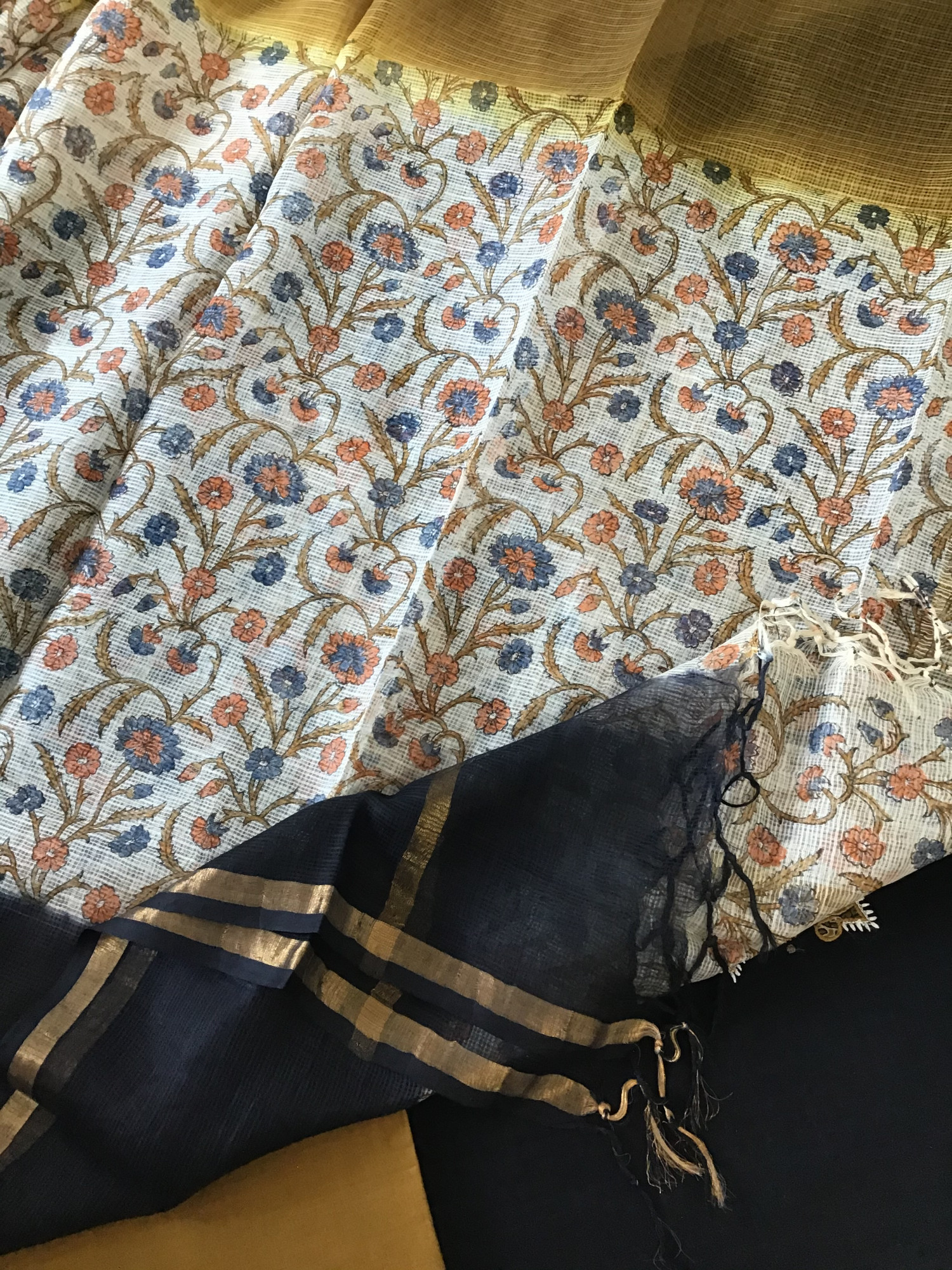 Pure Fine Self Weaved Cotton Embroidered Suit - Black