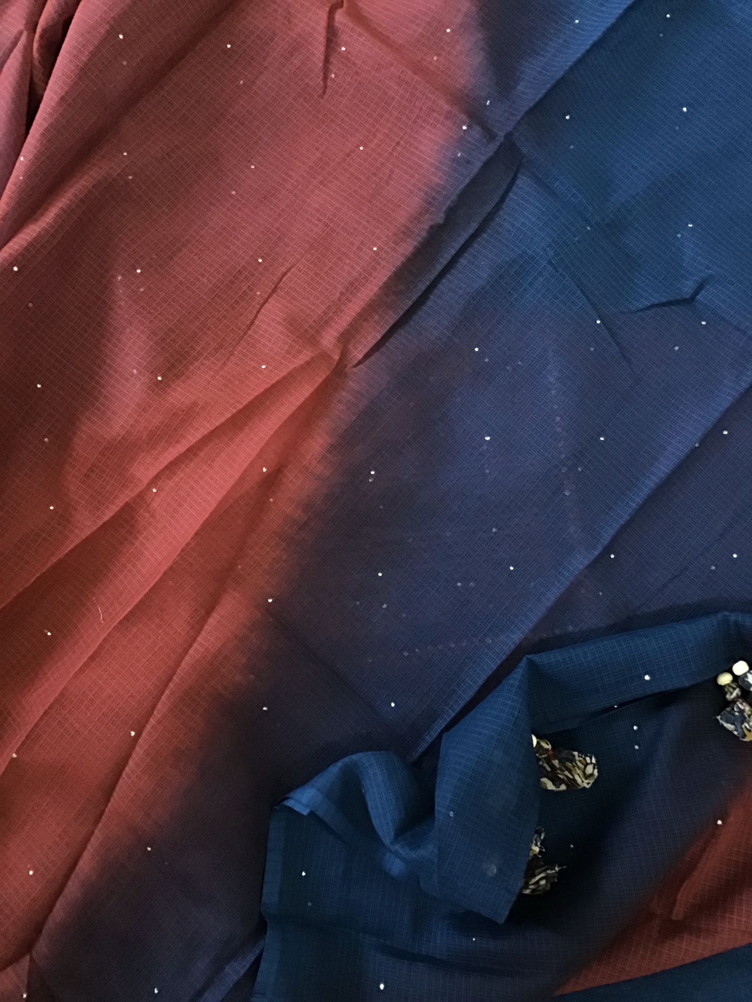 Pure Handloom Cotton Embroidered Suit - Blue