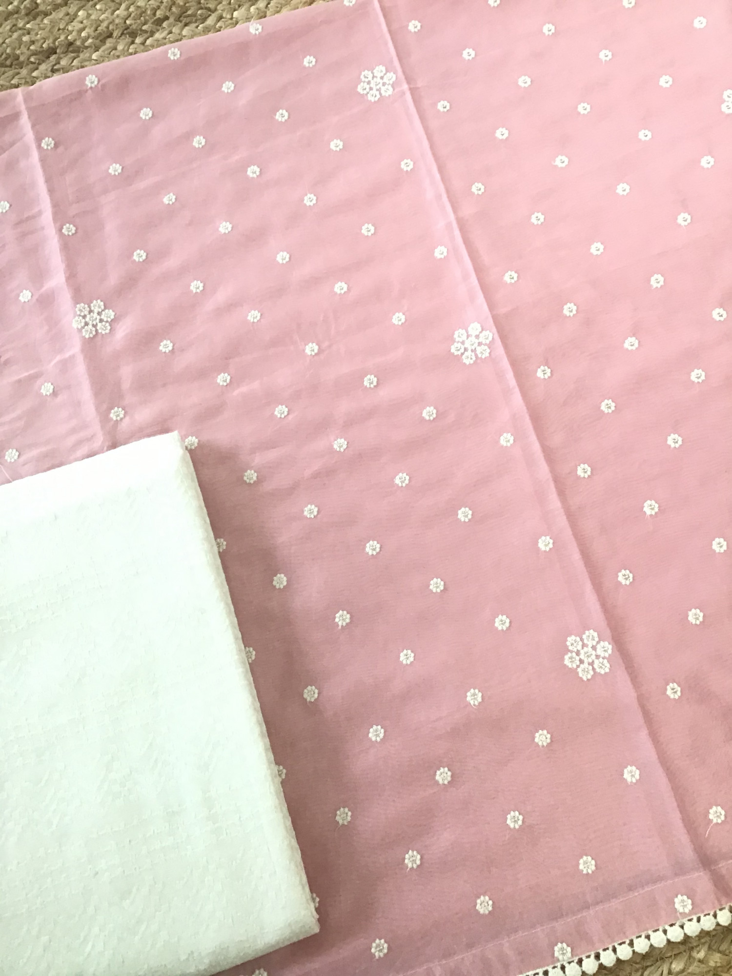 Soft Chanderi Embroidered Suit - Pink