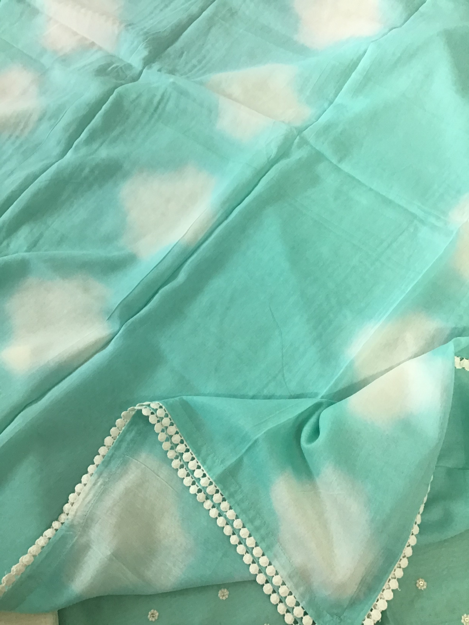 Soft Chanderi Embroidered Suit - Blue