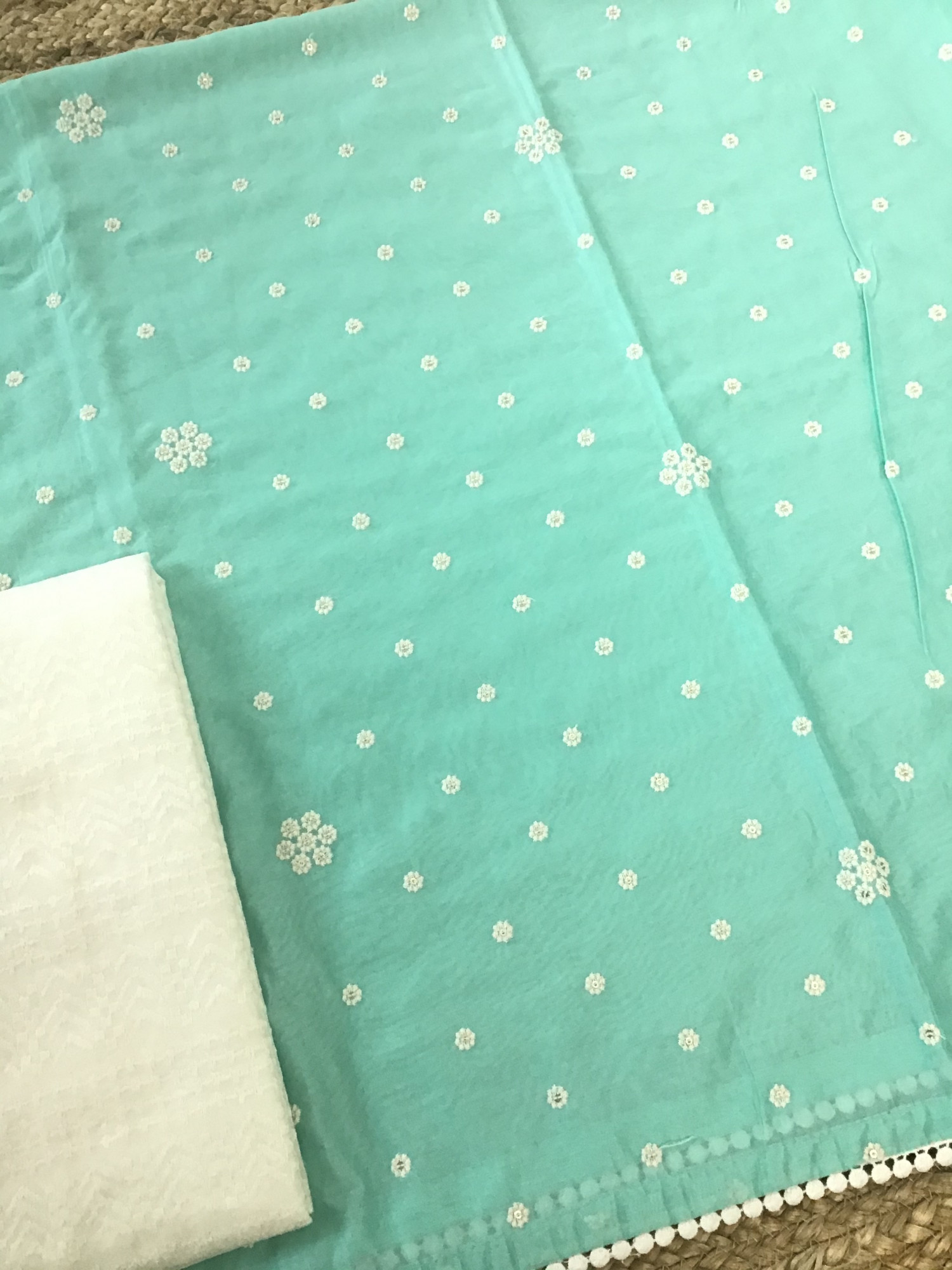 Soft Chanderi Embroidered Suit - Blue