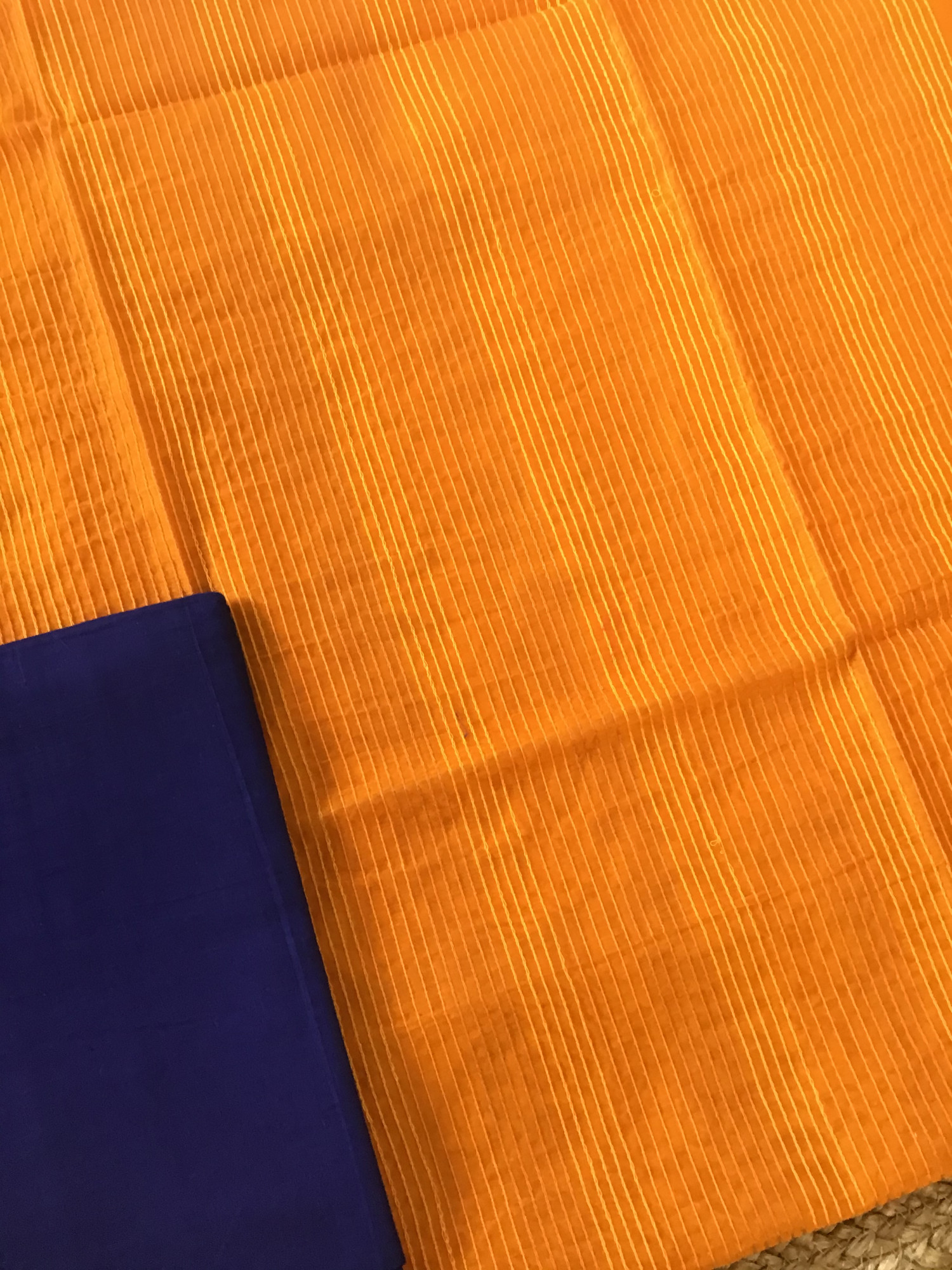 Pure Chanderi Embroidered Suit - Orange