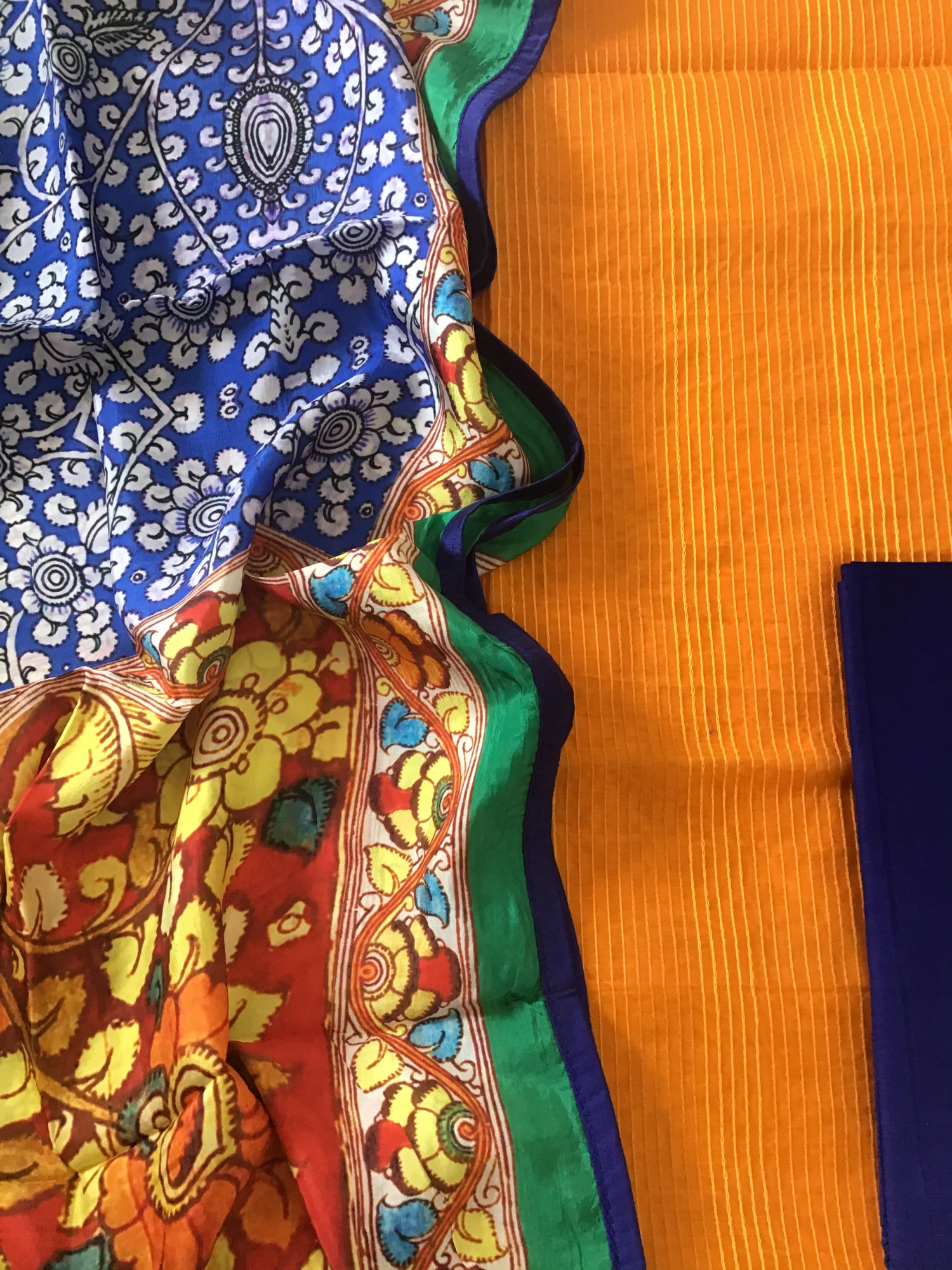 Pure Chanderi Embroidered Suit - Orange